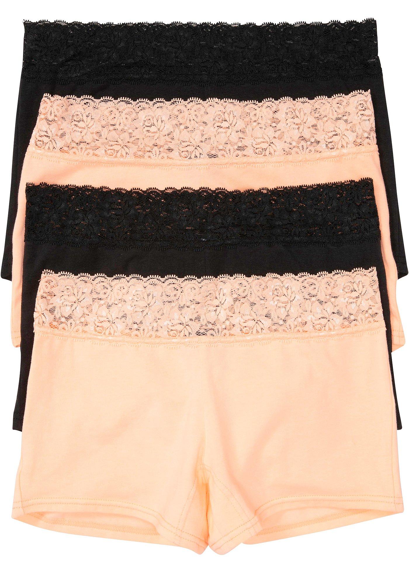 Lot de 4 boxers femme avec dentelle