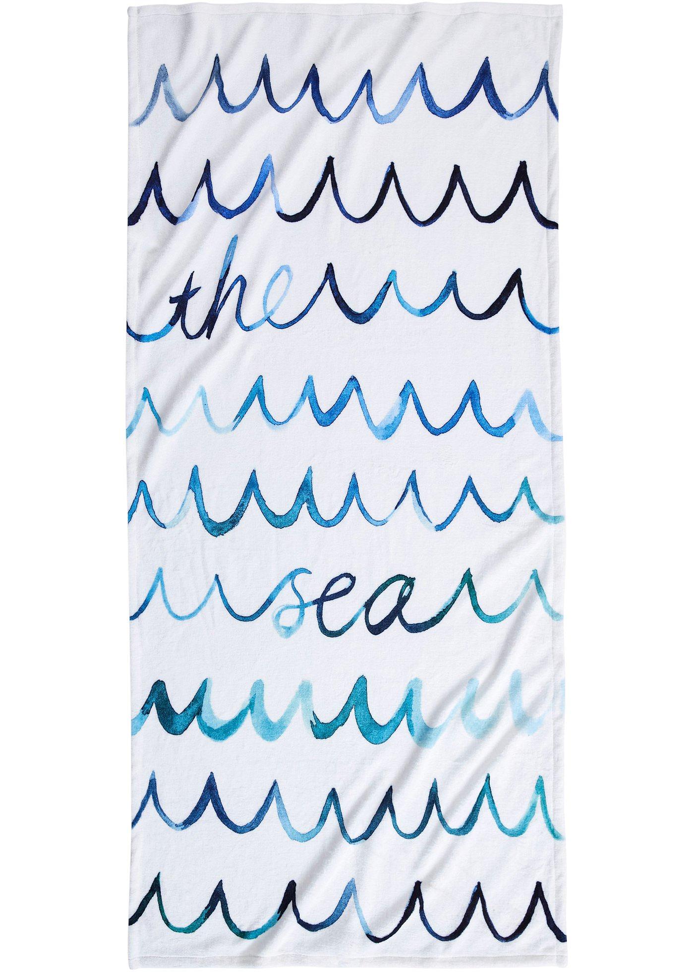 Drap de plage marin avec motif vagues