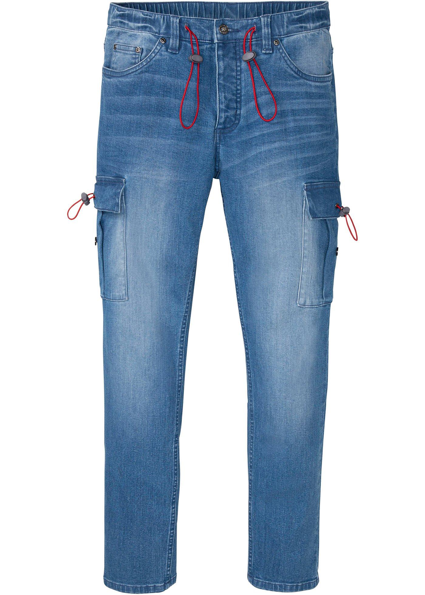 Jean cargo extensible Regular Fit avec coton bio, Tapered