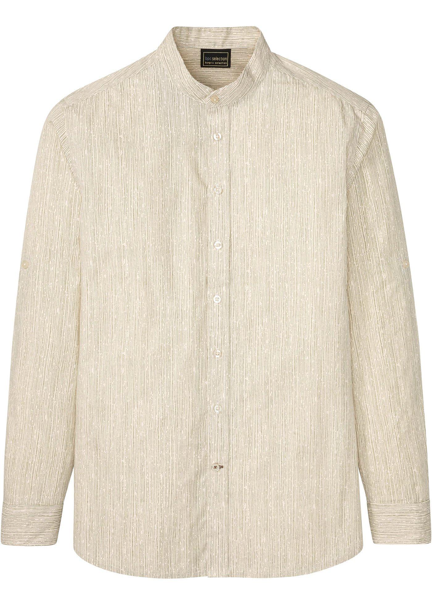 Chemise à col montant, manches longues