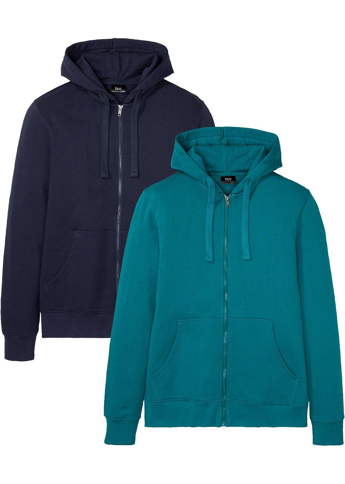 Lot de 2 gilets sweat à capuche avec polyester recyclé