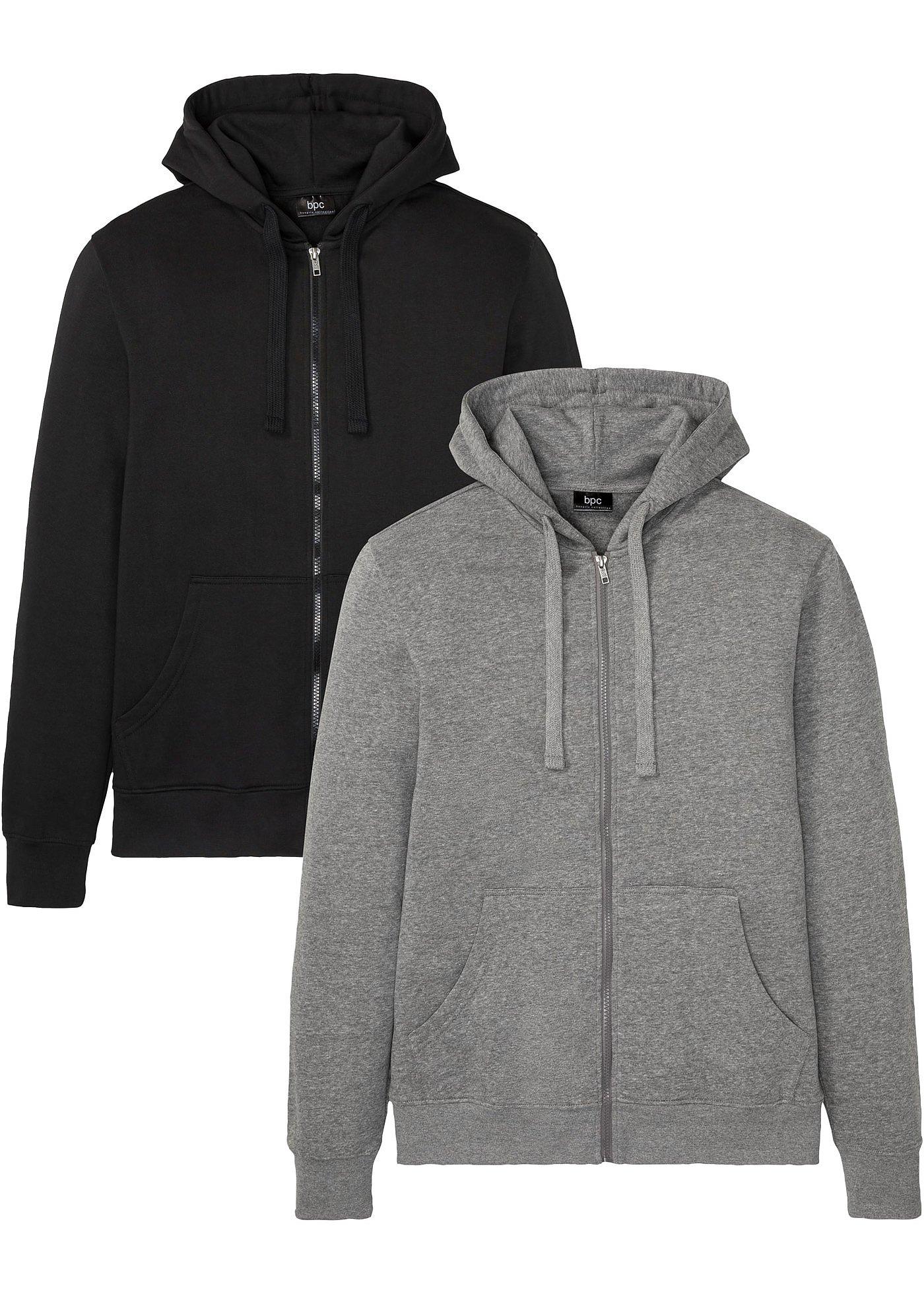 Lot de 2 gilets sweat à capuche avec polyester recyclé