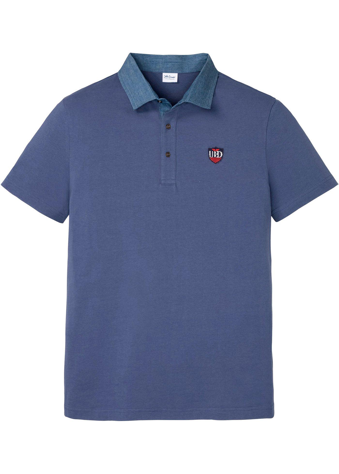 Polo avec col en jean, manches courtes