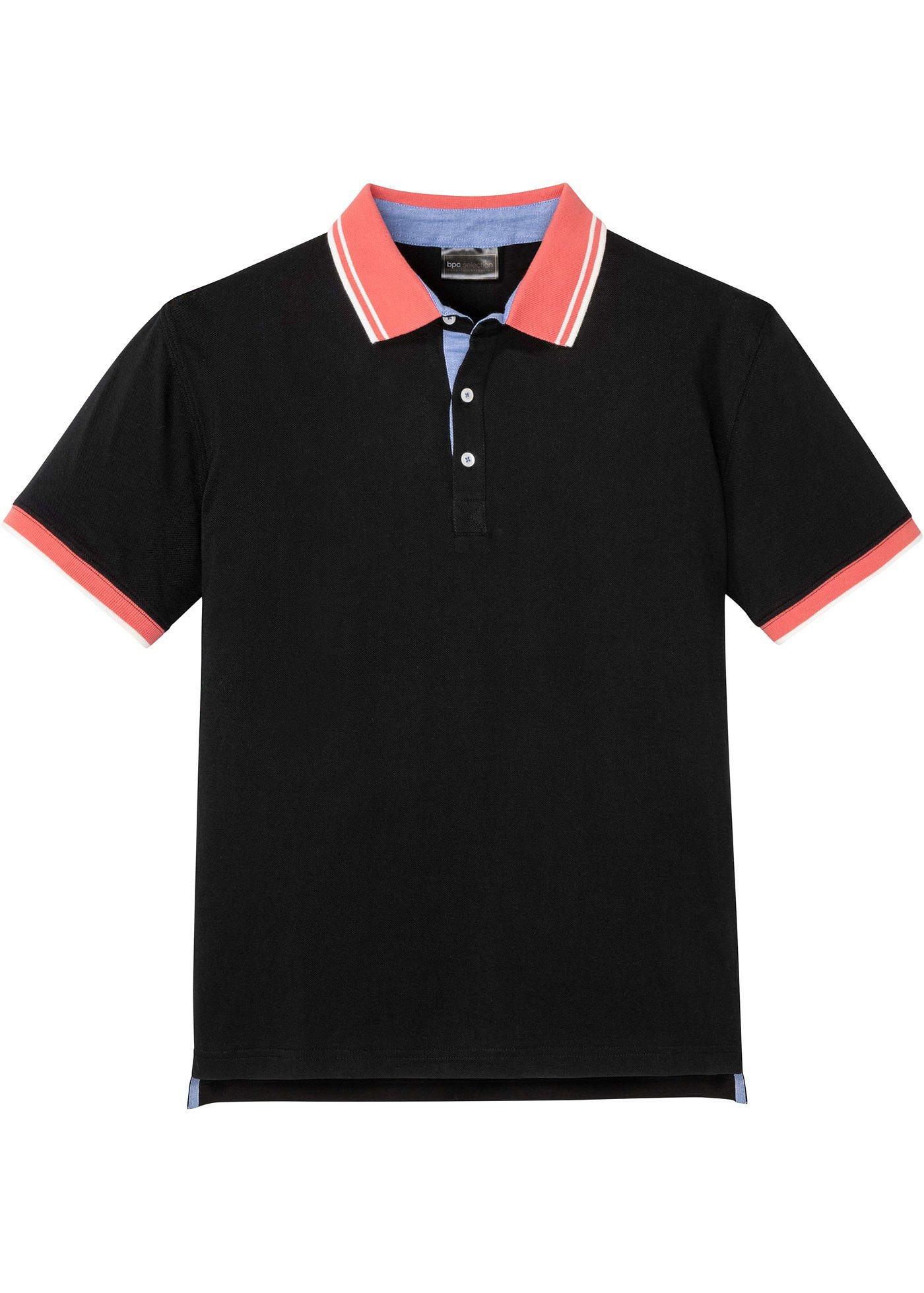 Polo avec col contrastant, manches courtes