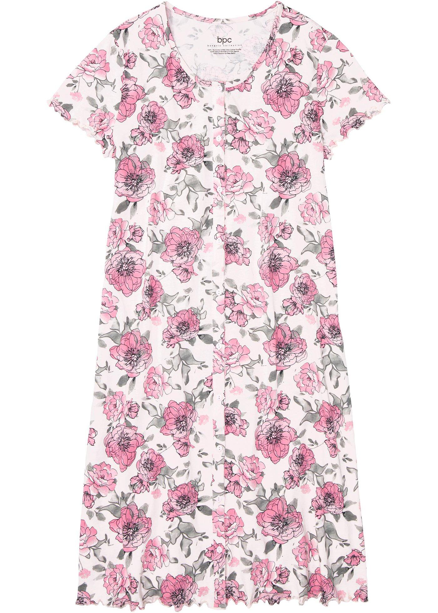 Chemise de nuit avec patte de boutonnage