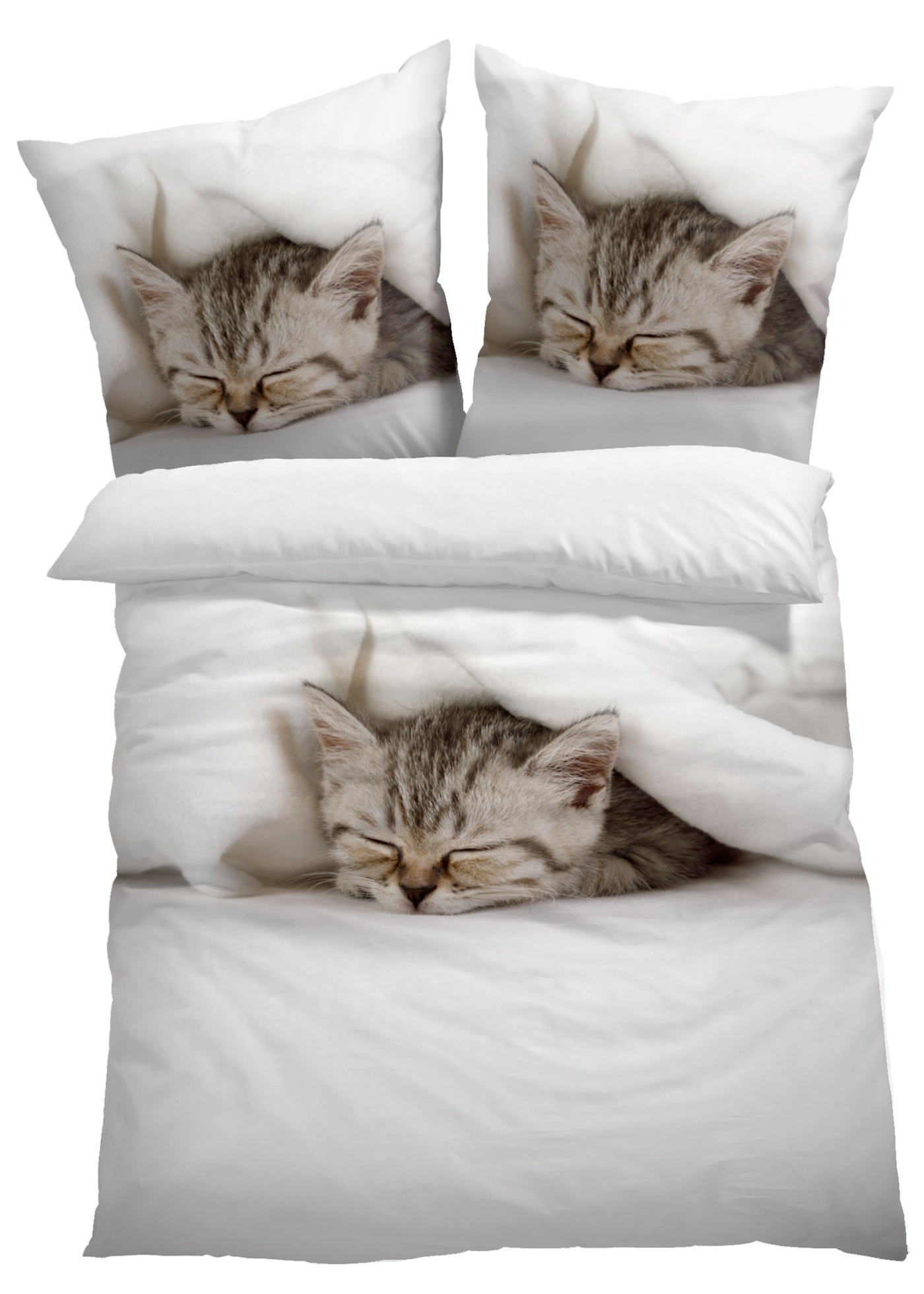 Parure de lit réversible avec chat