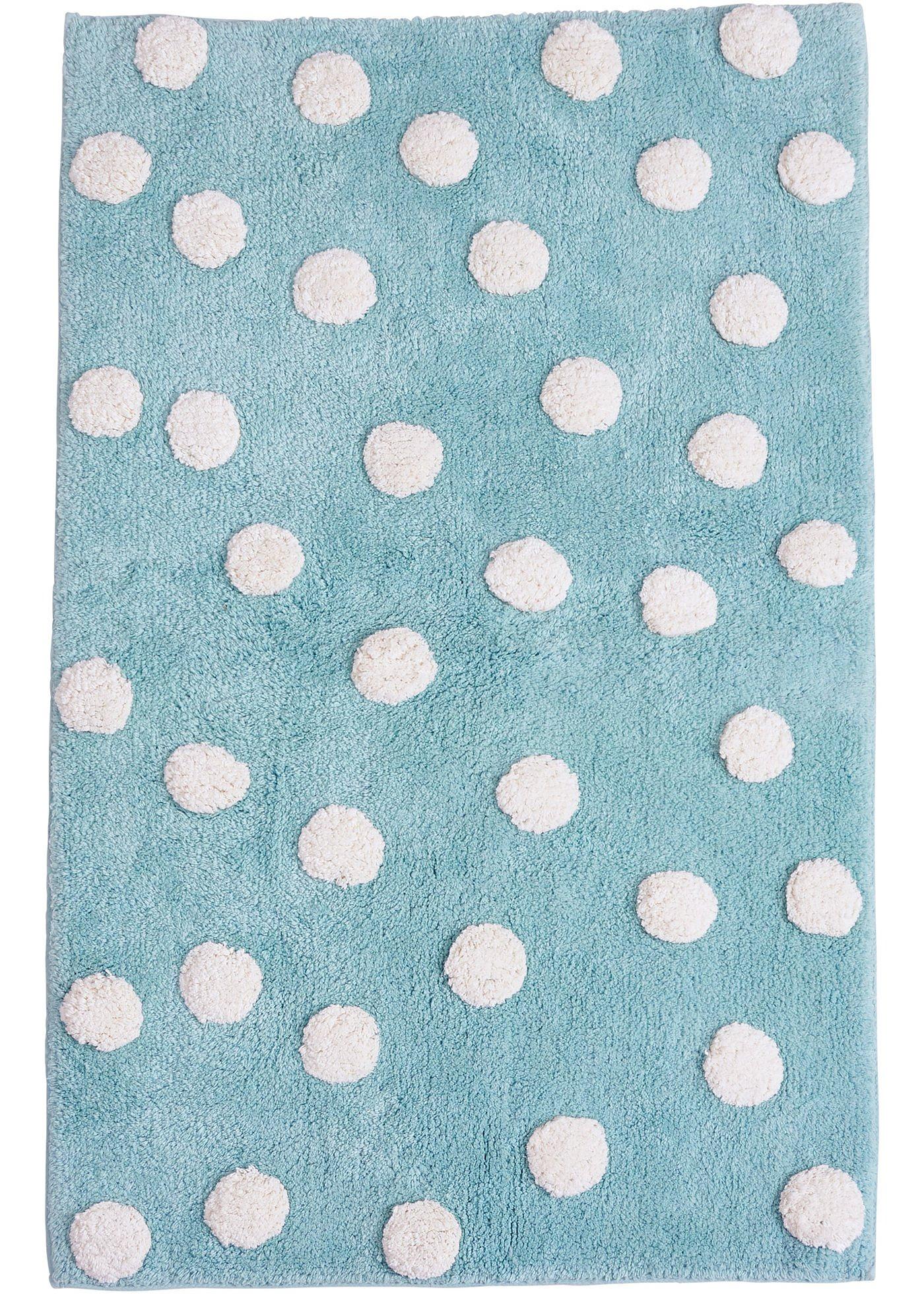 Tapis de salle de bain tufté à pois
