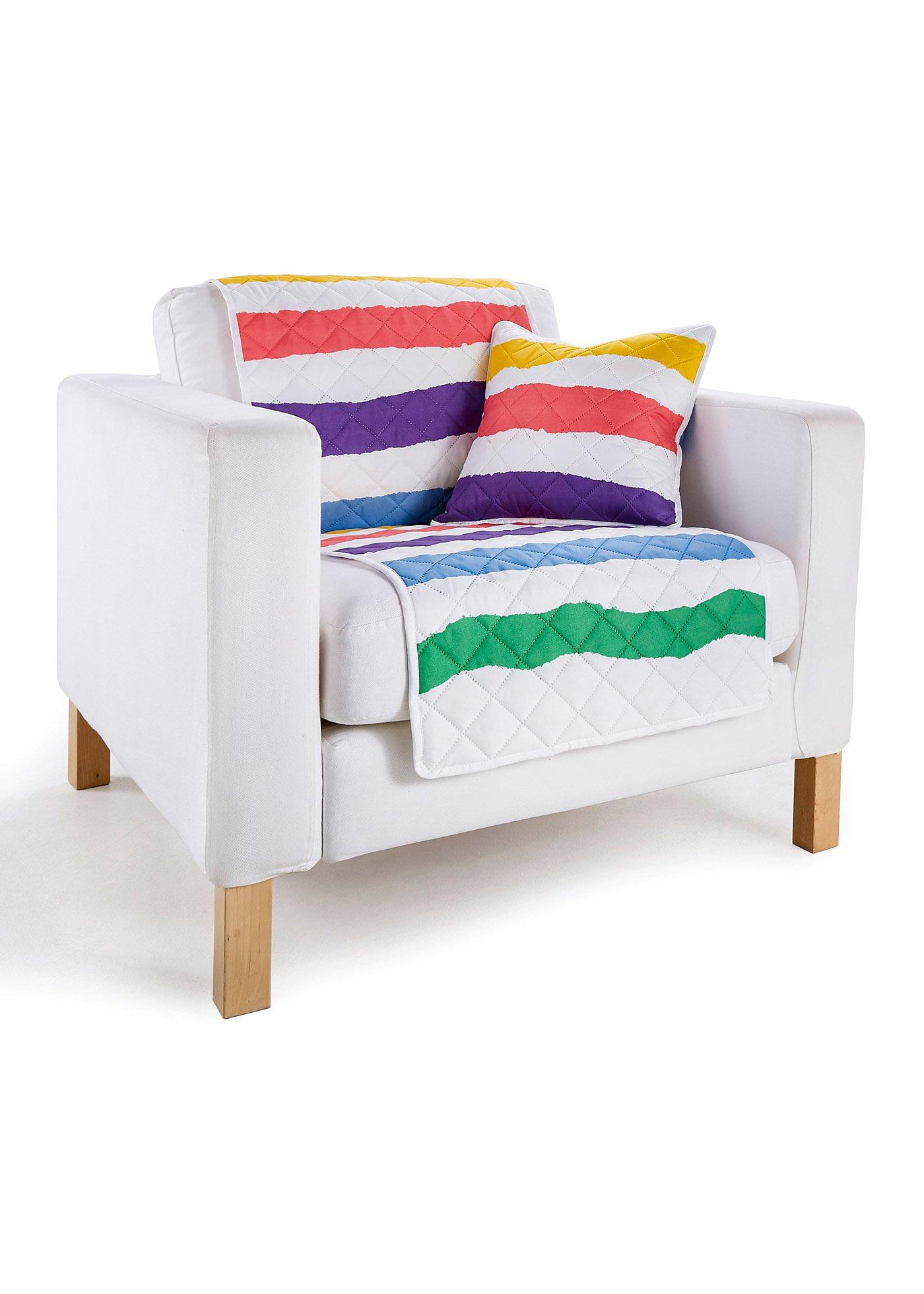 Chemin de canapé à rayures