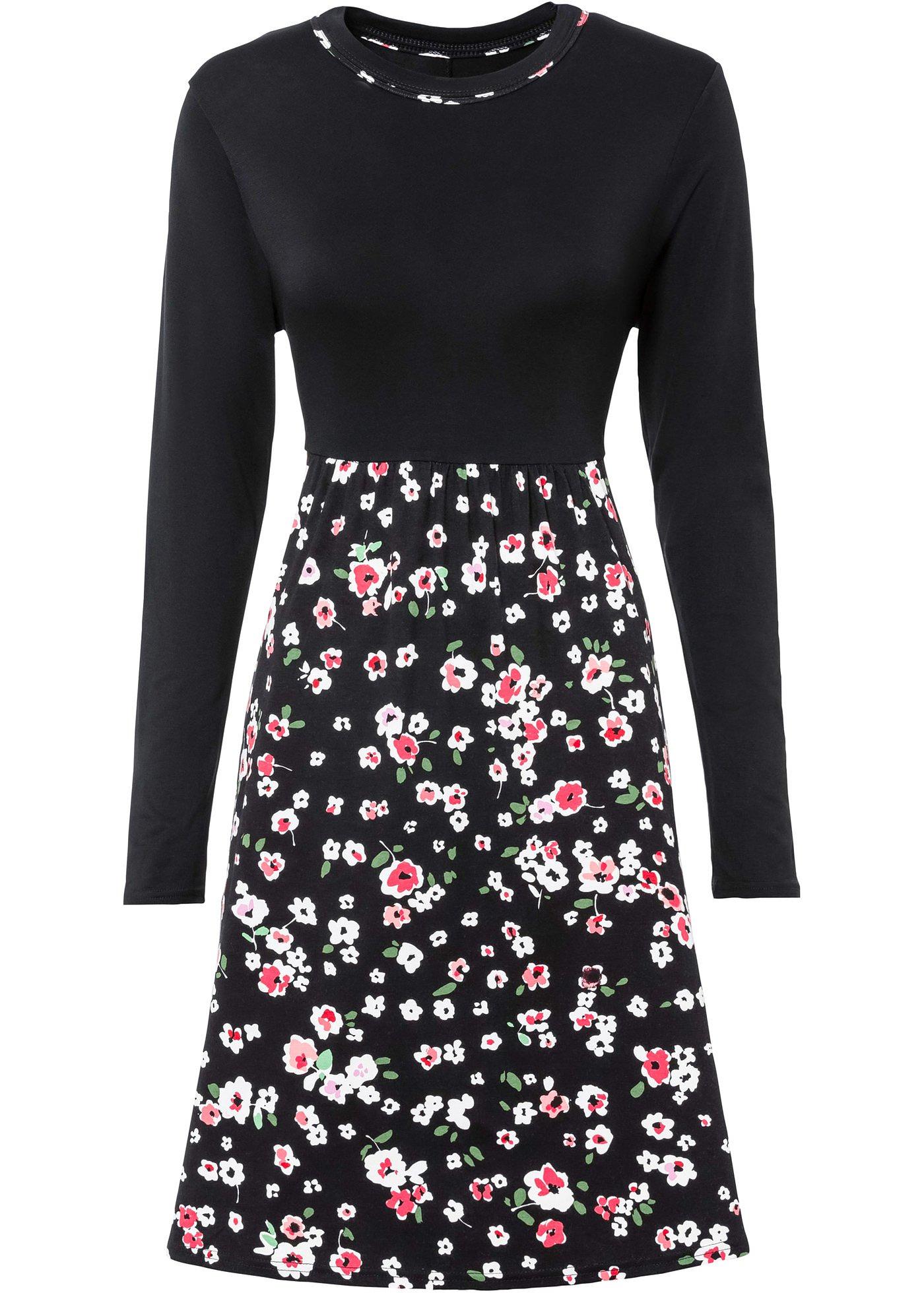 Robe en jersey avec jupe imprimée