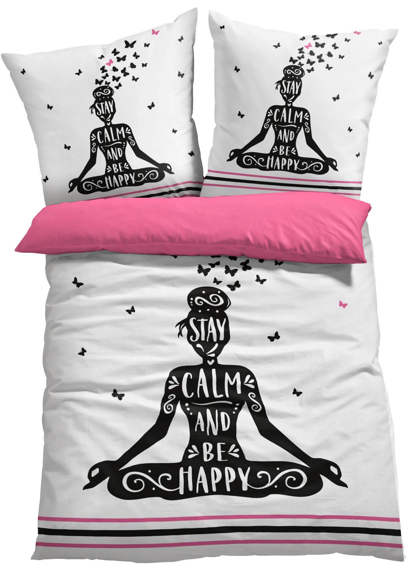 Parure de lit réversible avec message