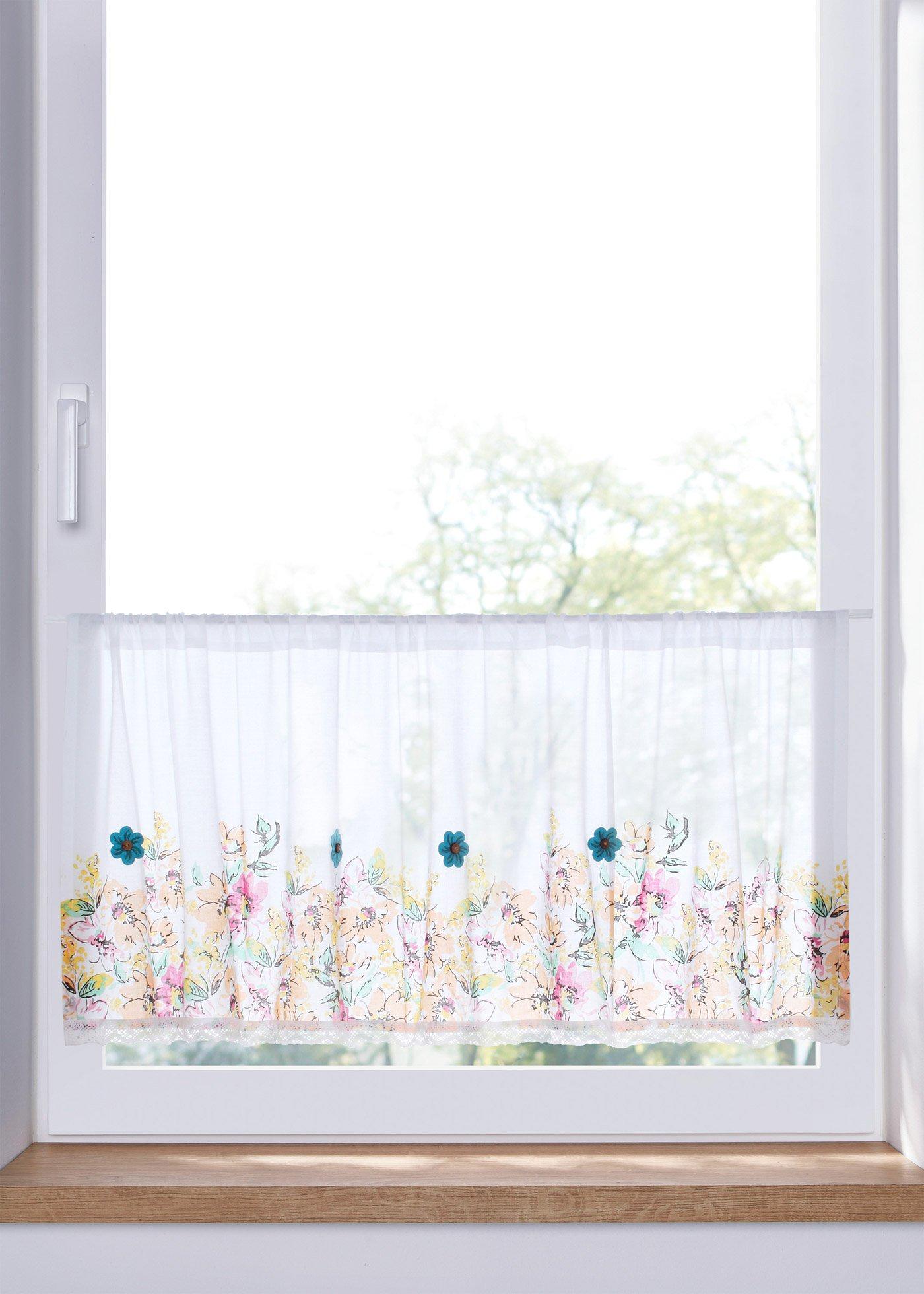 Brise-bise coton bio à imprimé floral