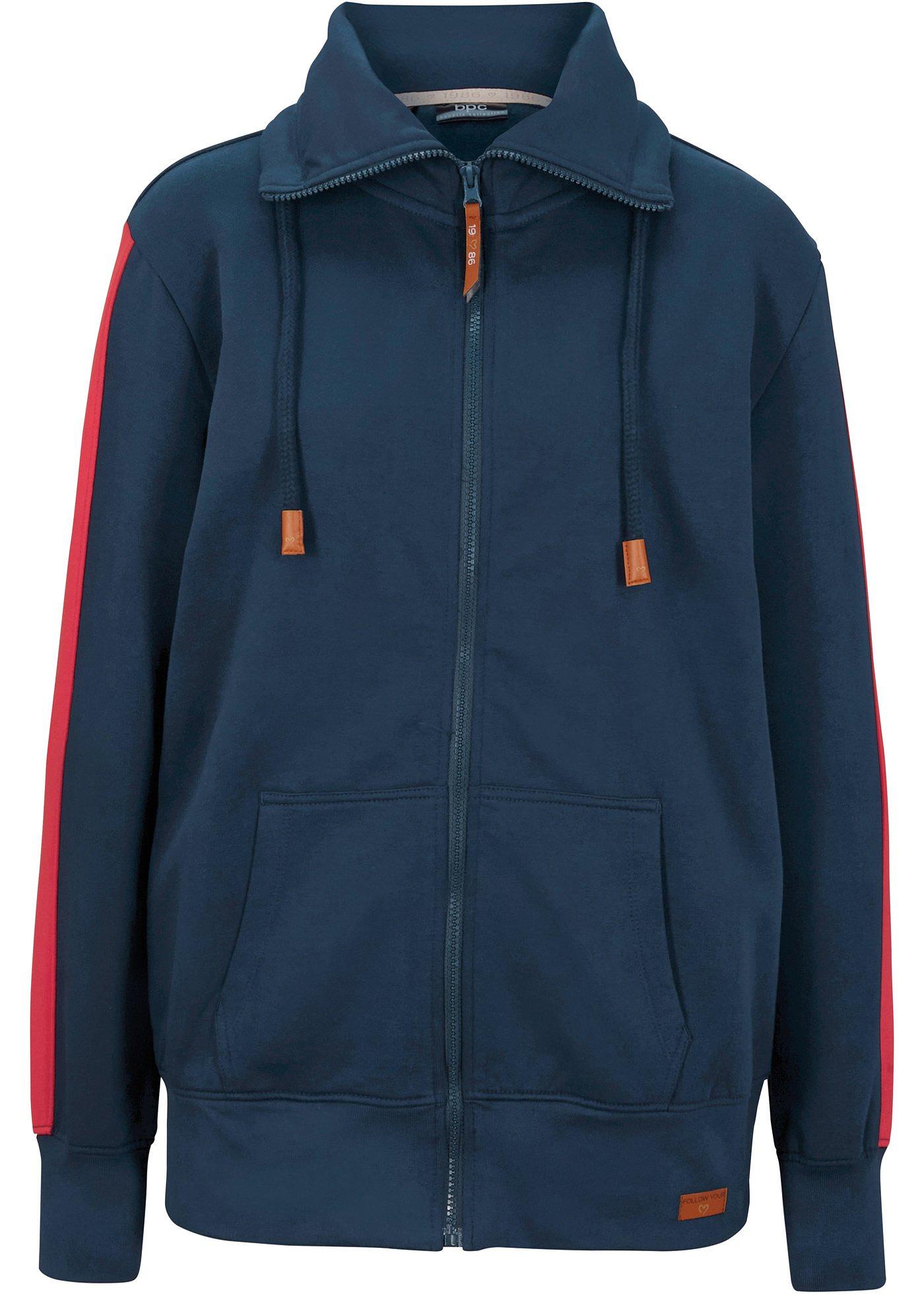 Gilet en sweat avec col montant et rayures contrastantes