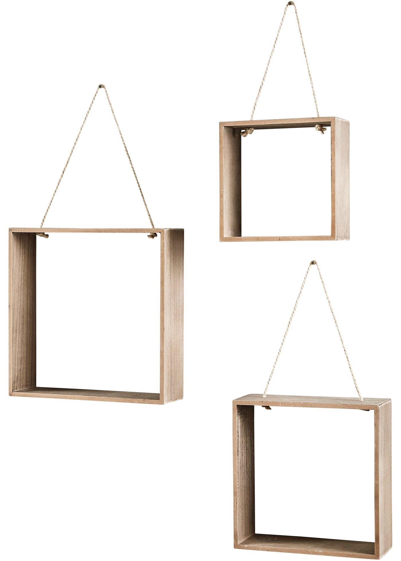 Objet déco étagère à suspendre (Ens. 3 pces.)