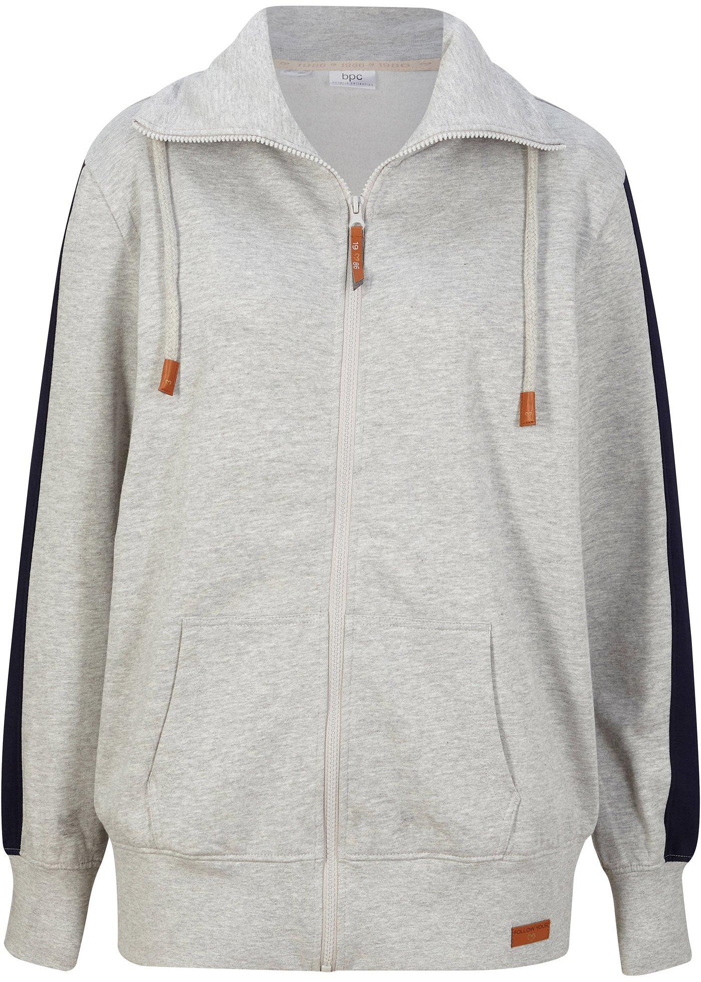 Gilet en sweat avec col montant et rayures contrastantes