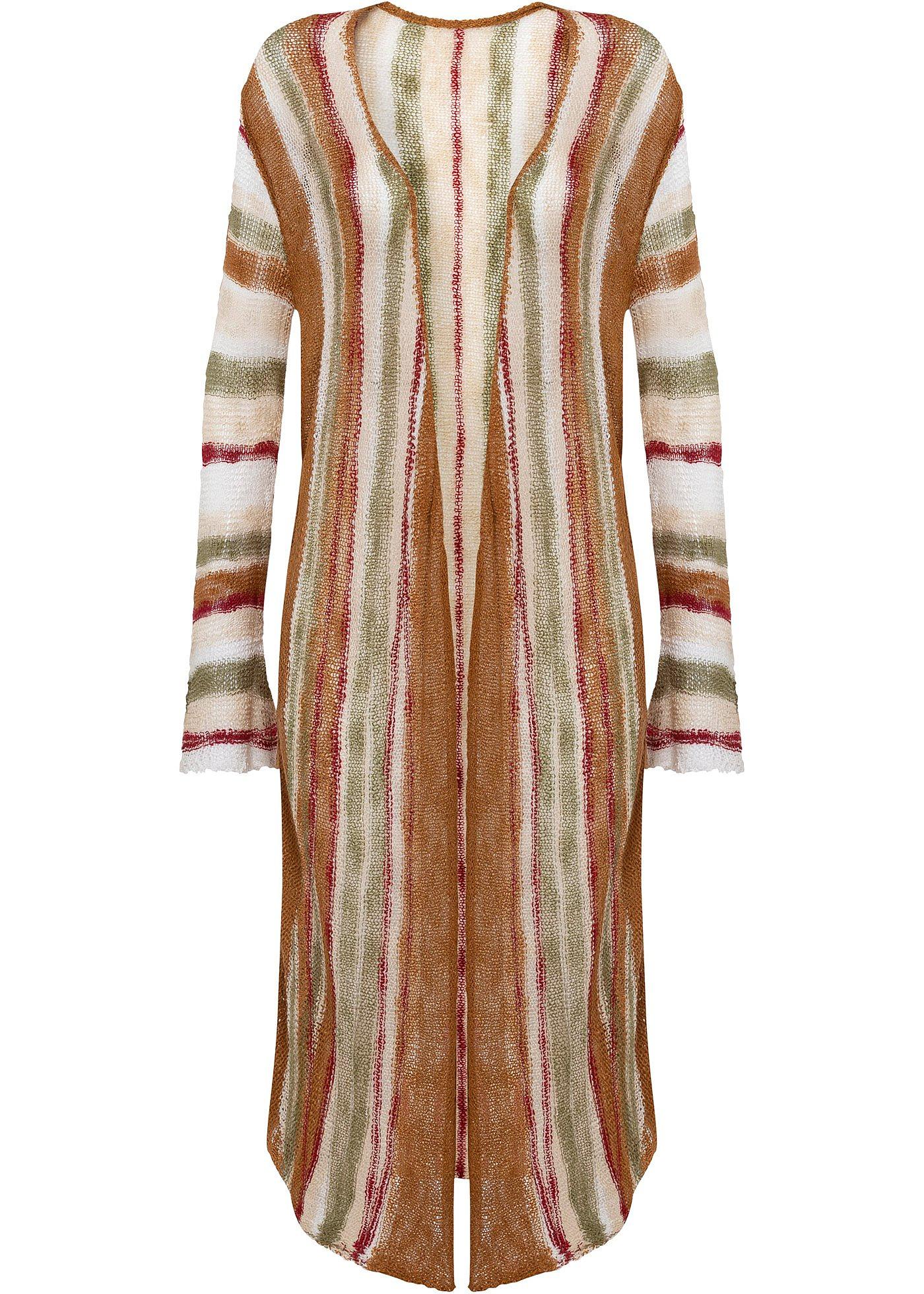 Manteau en maille à rayures