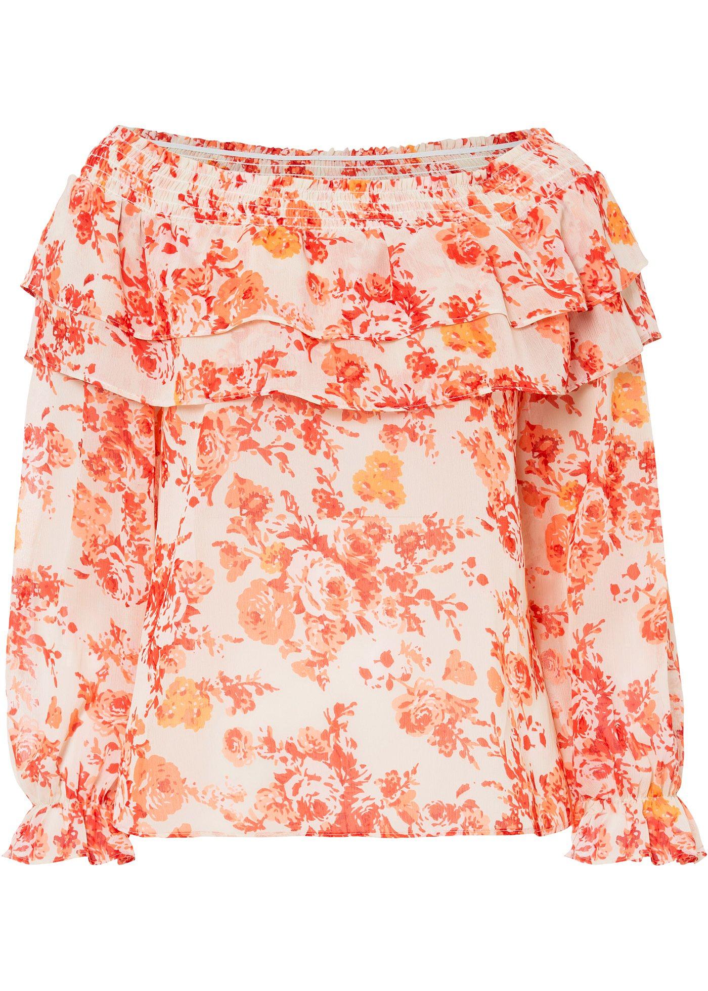 Blouse Carmen à imprimé fleuri