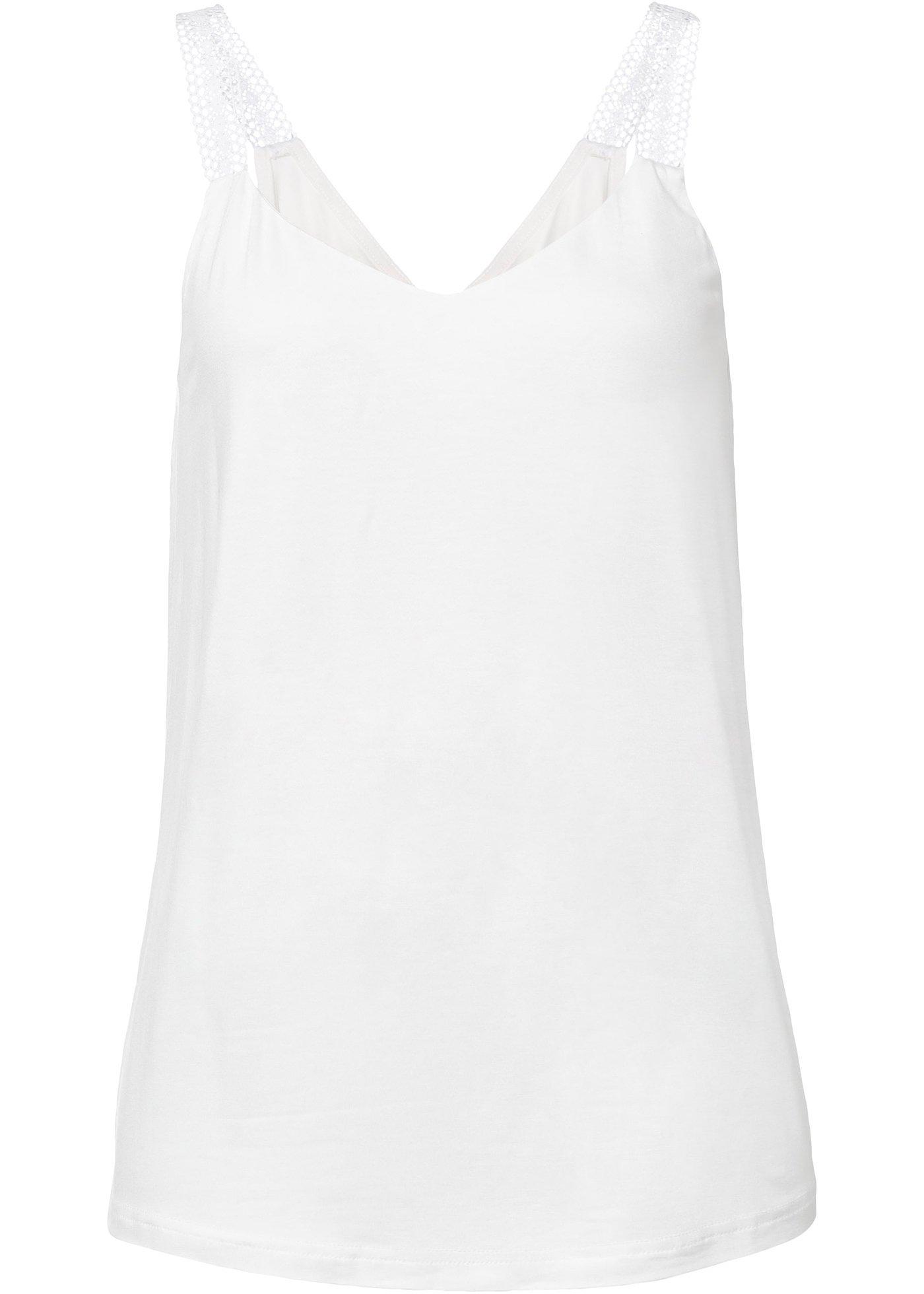 Top à bretelles en dentelle en viscose durable