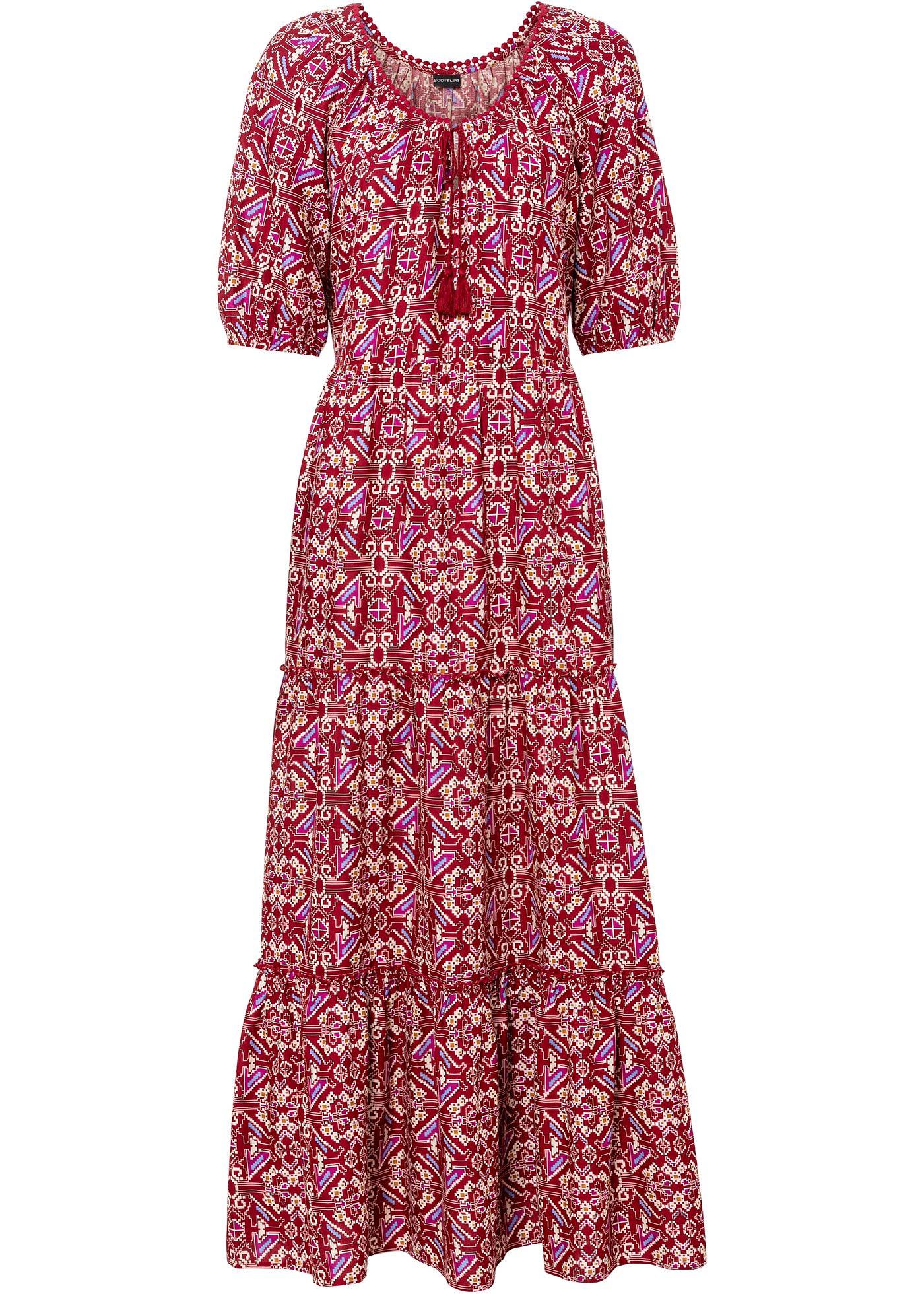 Robe longue imprimée en viscose durable