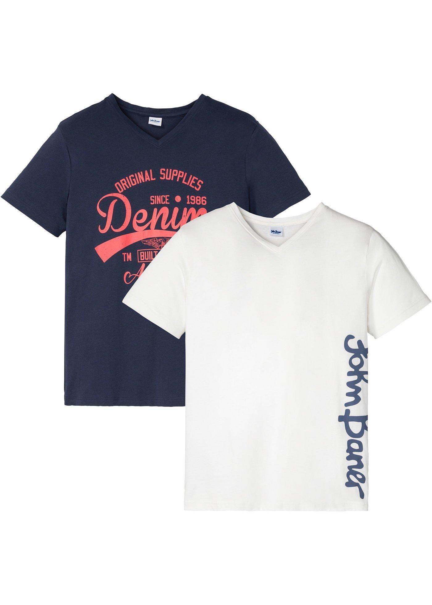 Lot de 2 T-shirts à col V