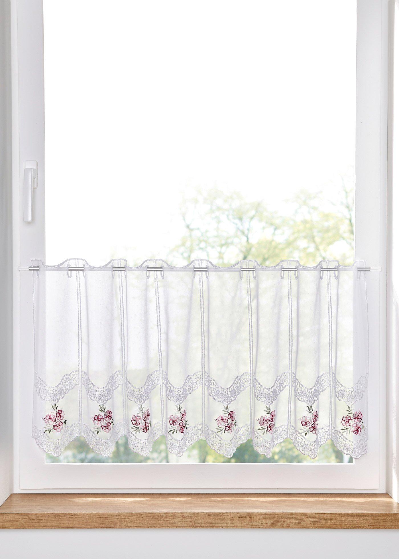 Brise-bise en batiste fine brodée