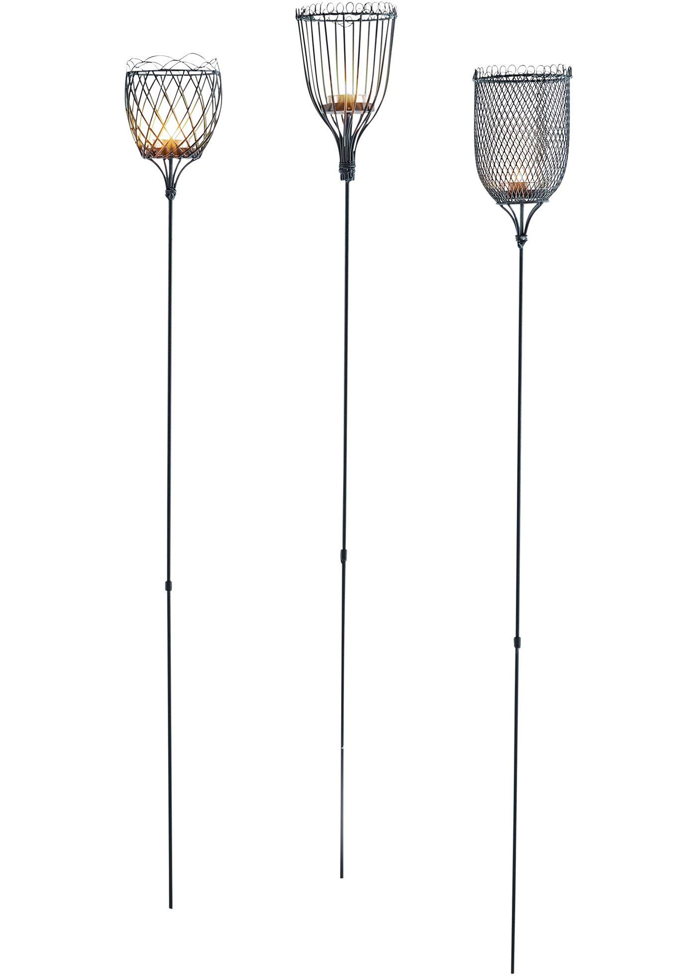 Lot de 3 photophores à piquer