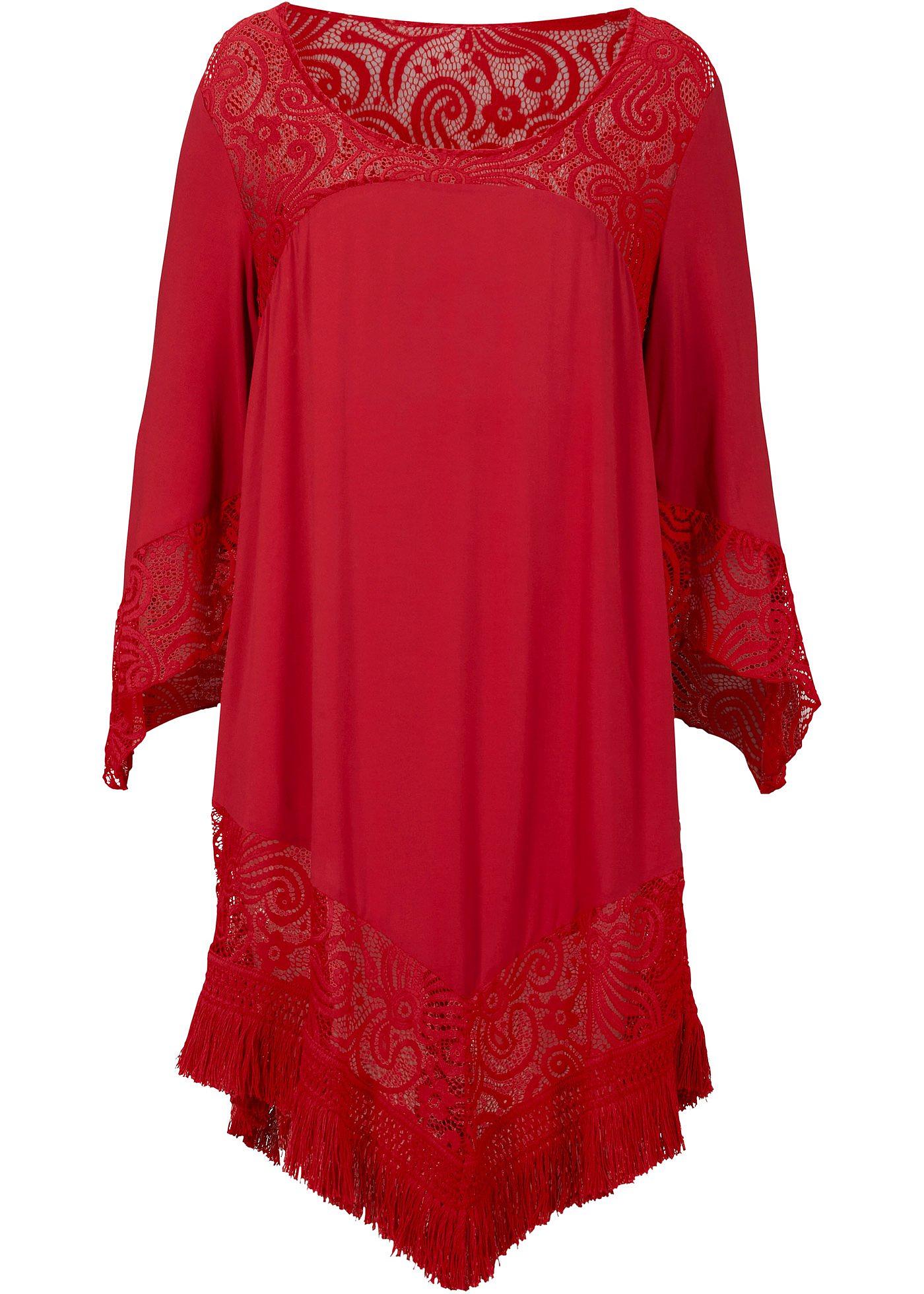 Tunique de plage longue à dentelle