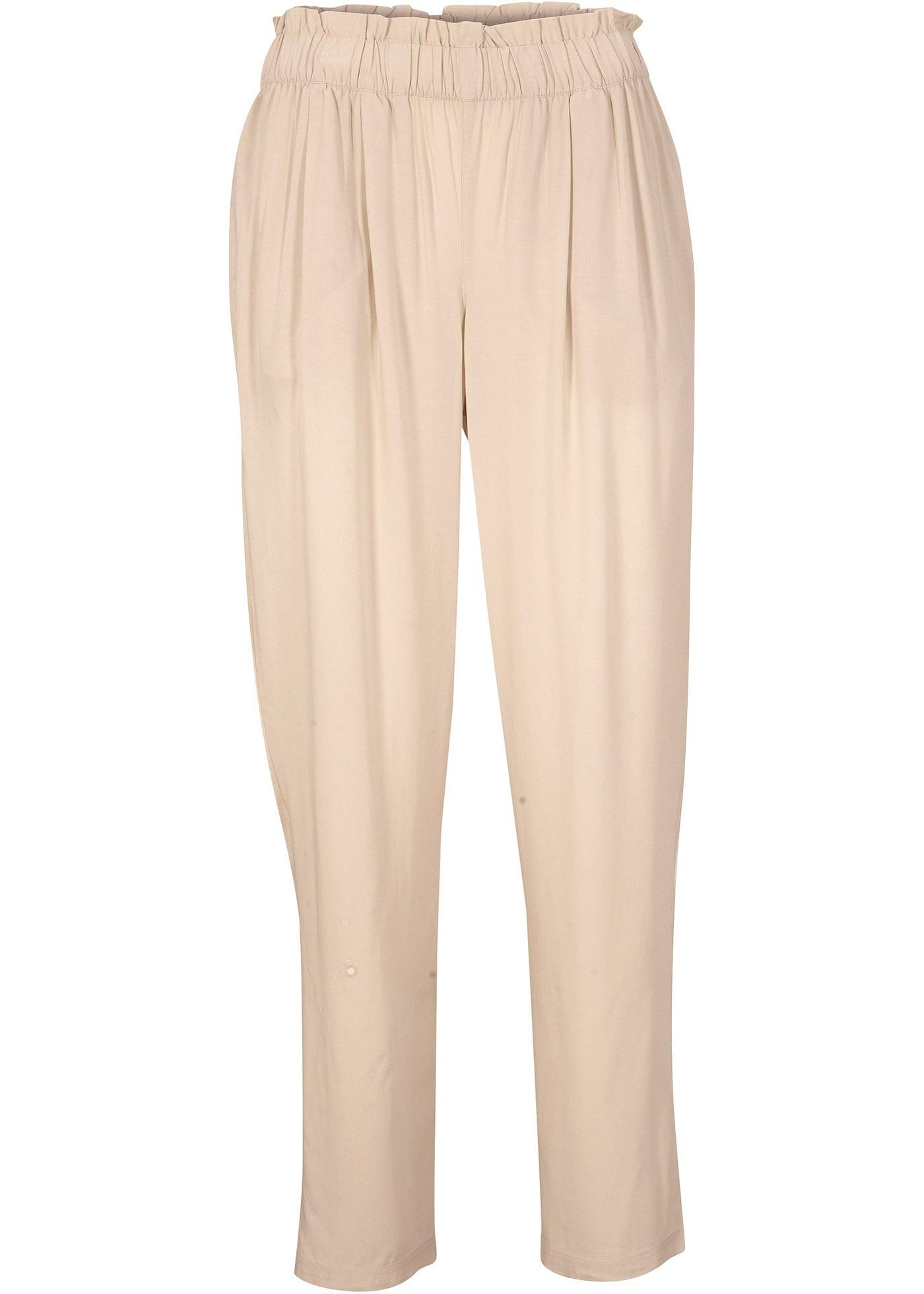 Pantalon en viscose avec taille confortable, mi-long