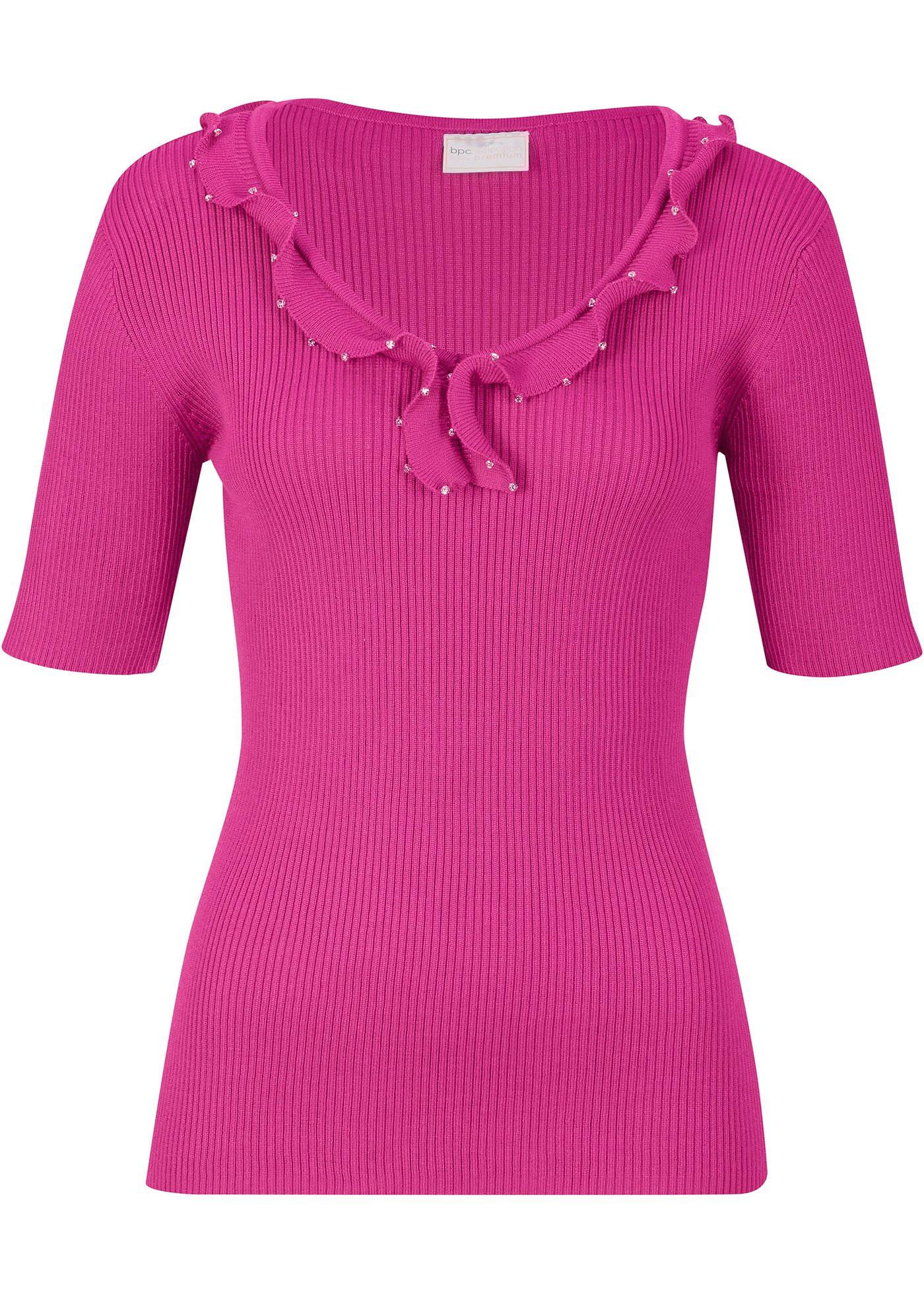 Pull avec viscose durable et ruchés à strass