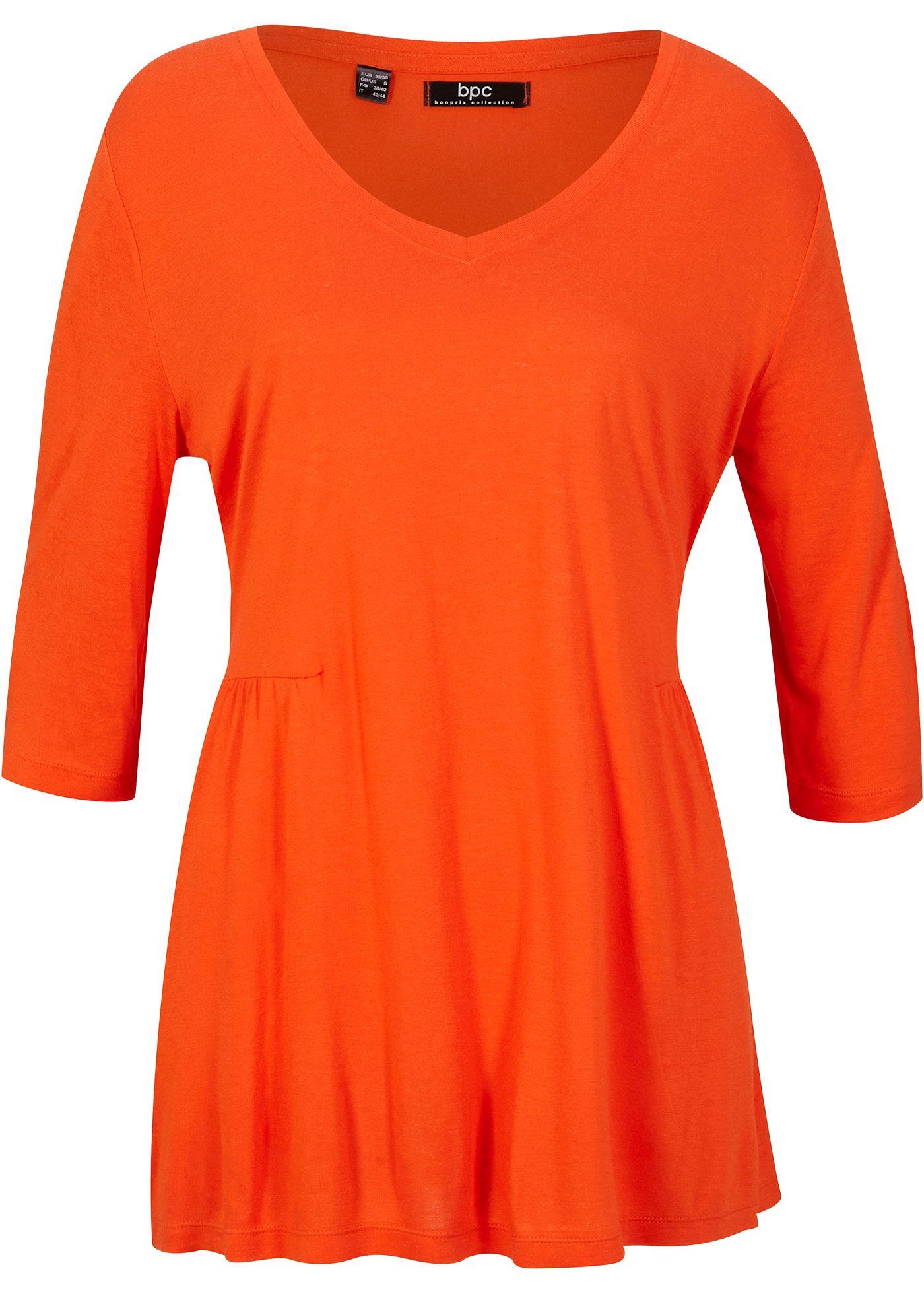 T-shirt avec lin et volant, mi-manches