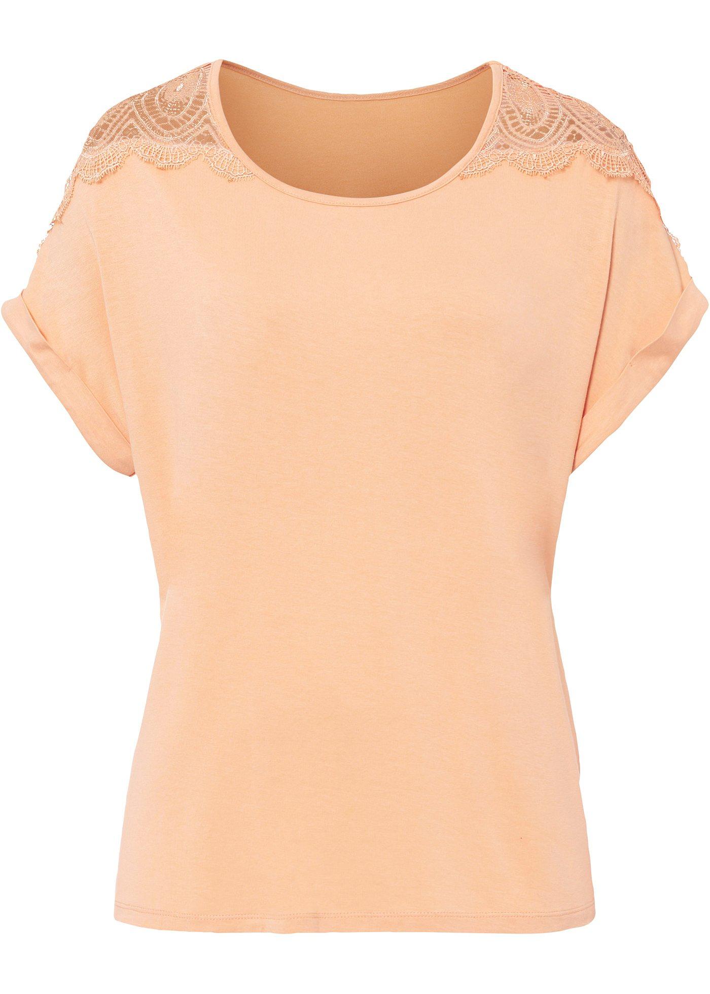 T-shirt boxy à dentelle