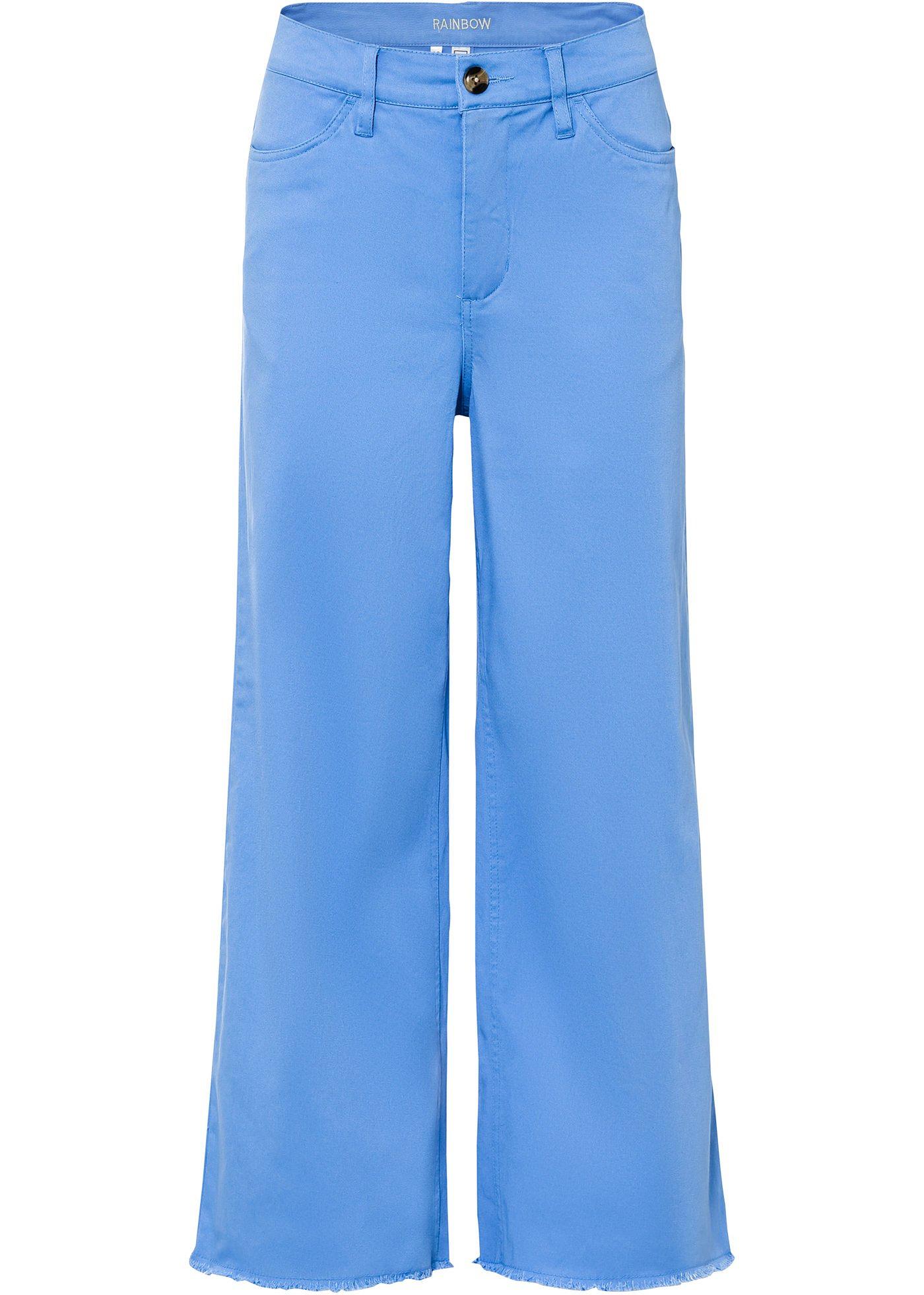 Jupe-culotte en twill avec effet destroyed