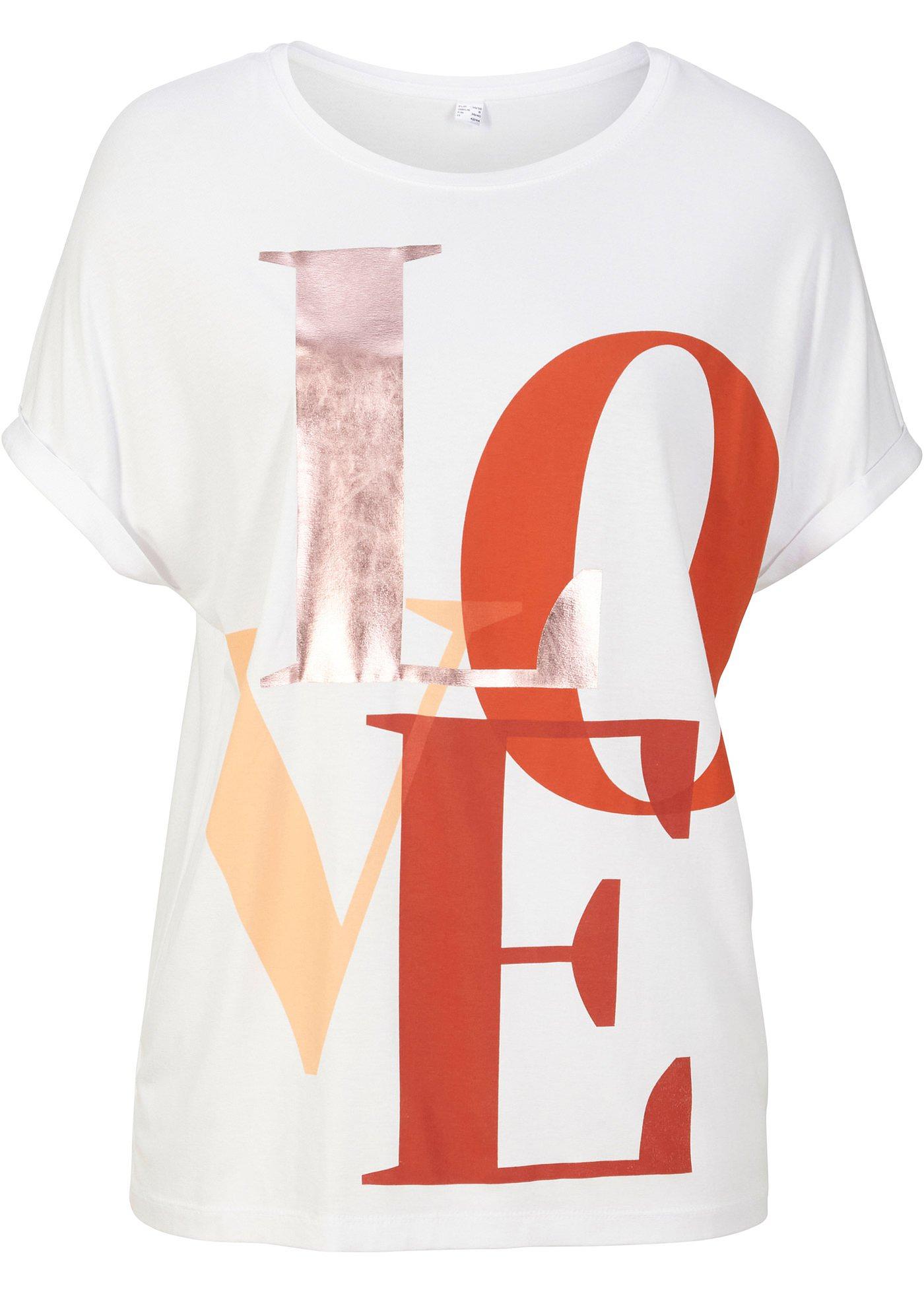 T-shirt avec imprimé feuille métallisée