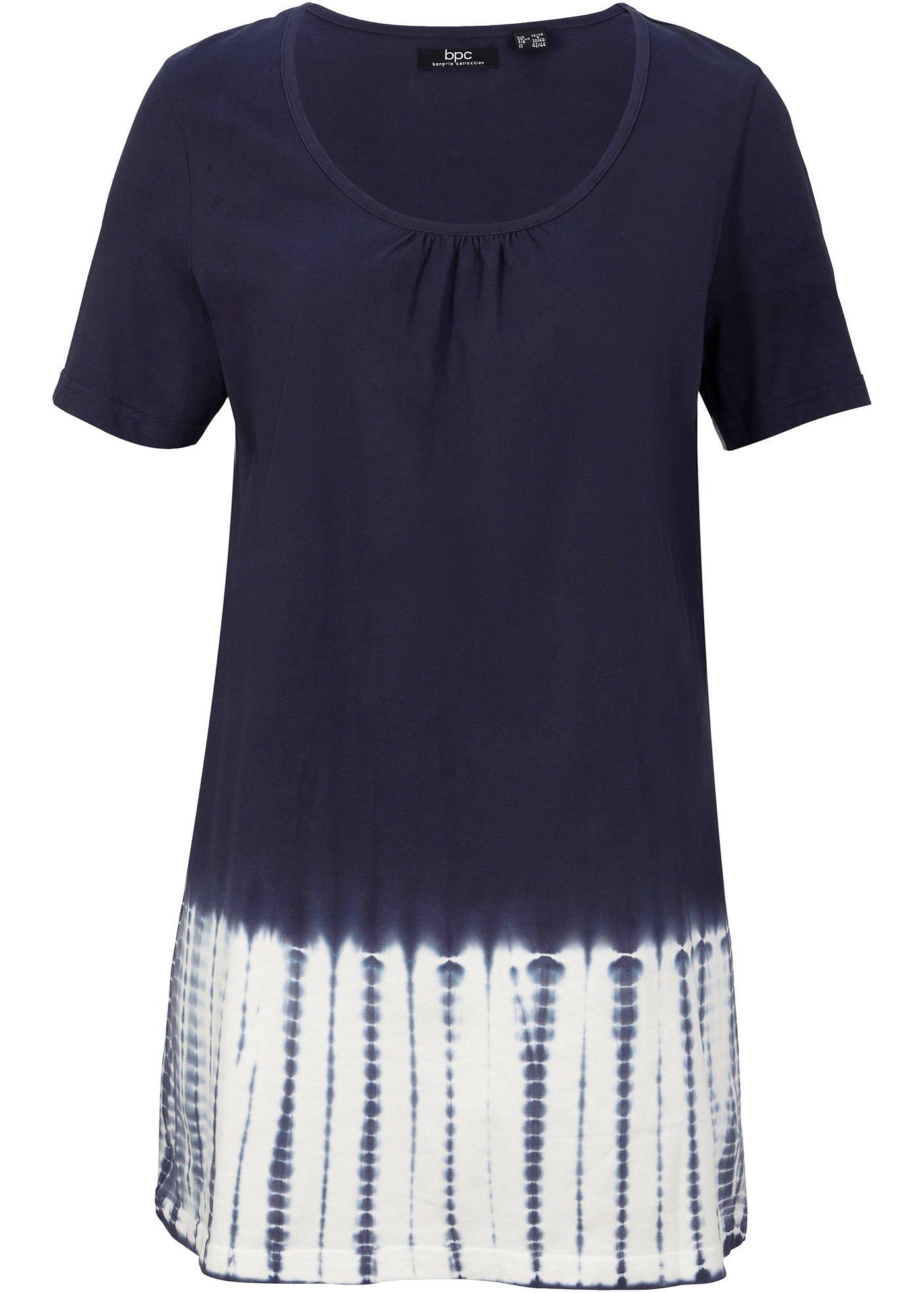 T-shirt long en coton bio avec imprimé batik