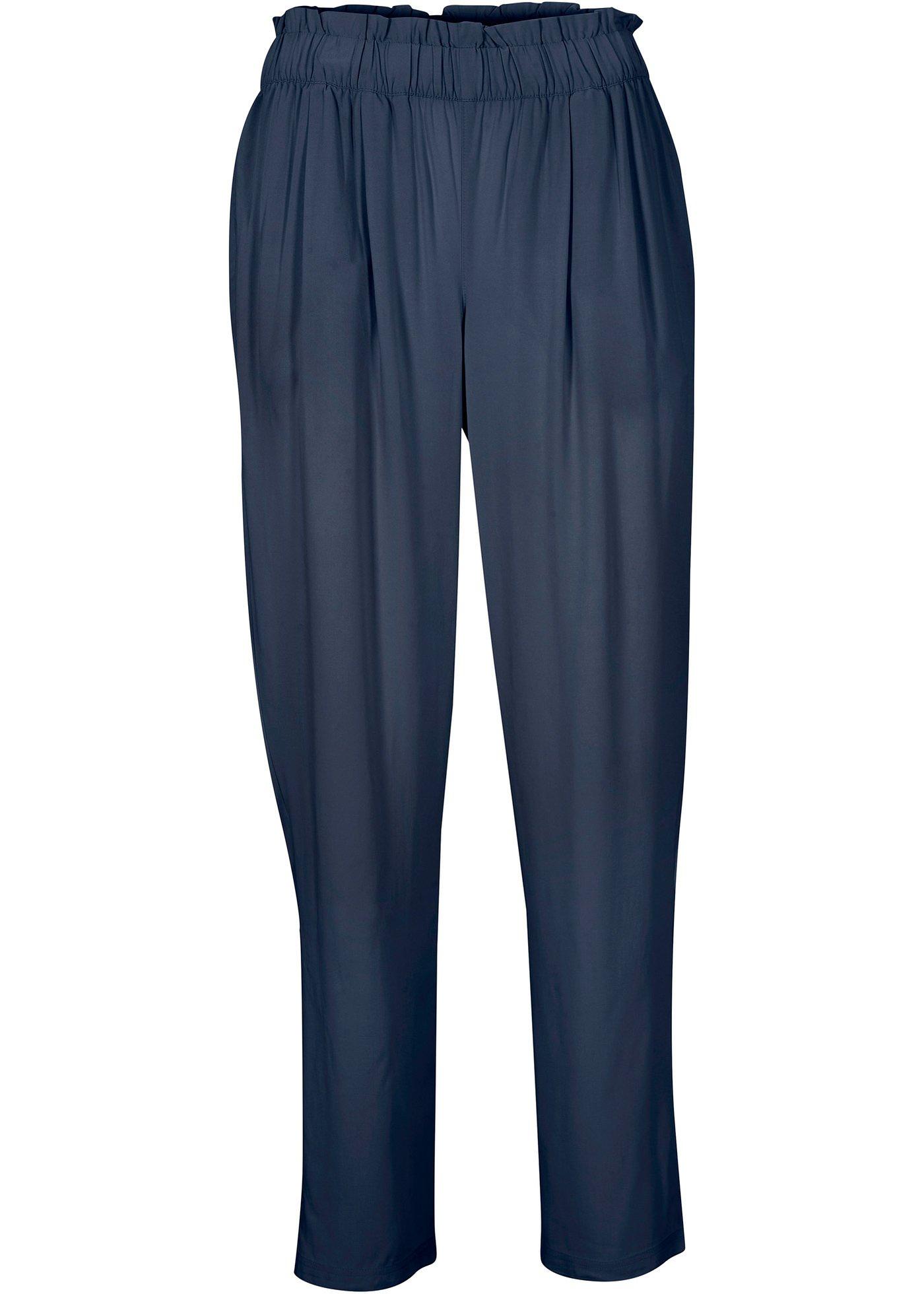 Pantalon en viscose avec taille confortable, mi-long