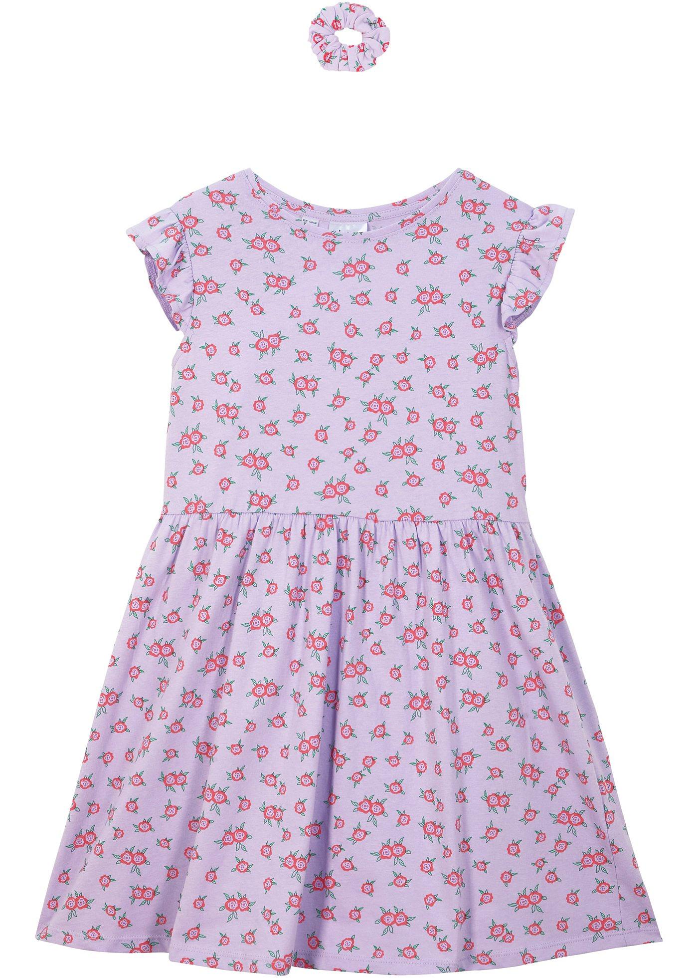 Robe en jersey fille avec bandeau de cheveux (Ens. 2 pces.)