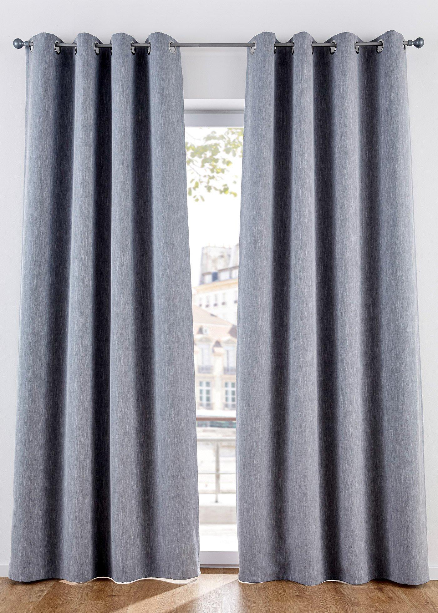 Panneau occultant jacquard uni (1 pce.)