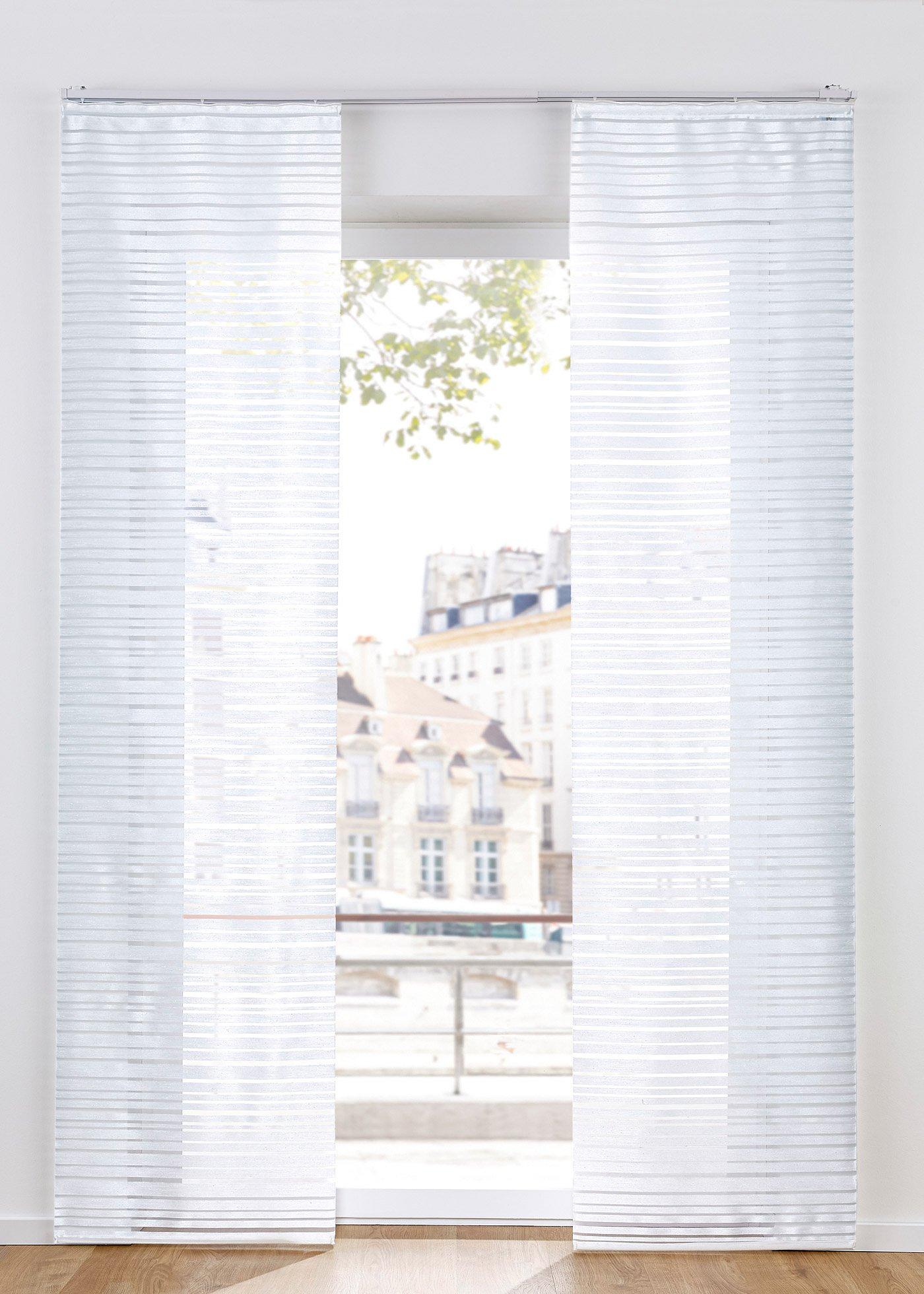 Panneau coulissant avec rayures brillantes (1 pce.)