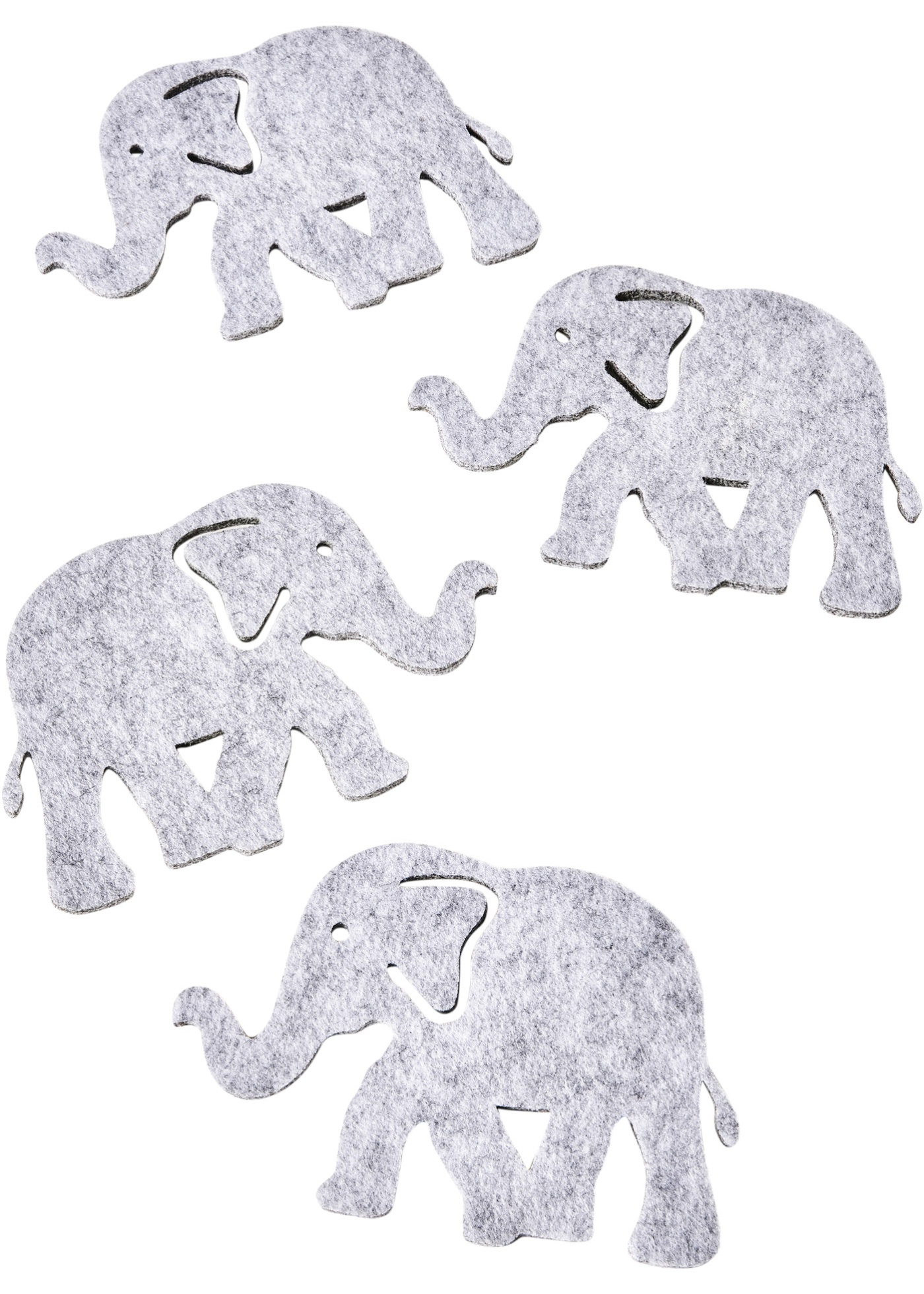 Lot de 4 sous-verres en forme d'éléphant