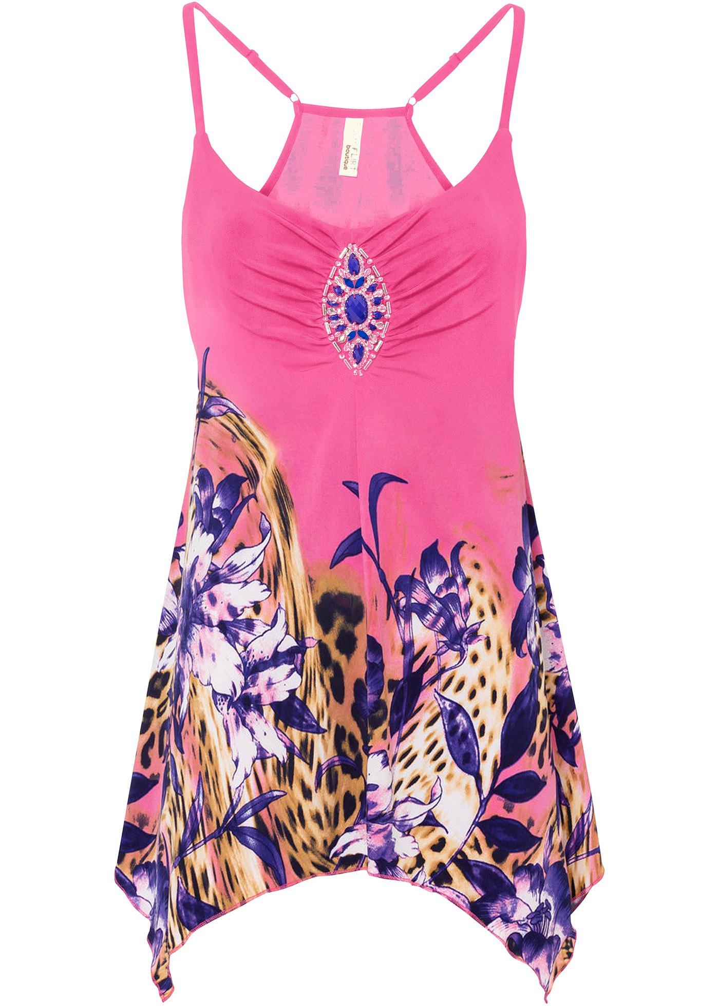 Top à bretelles spaghetti avec application