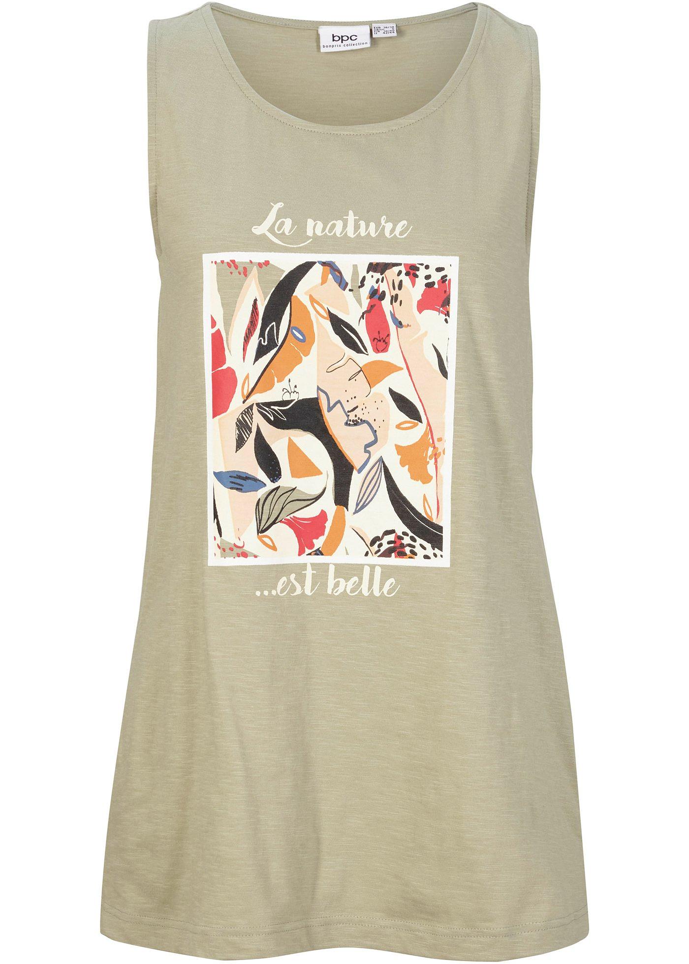 Top coupe trapèze, imprimé