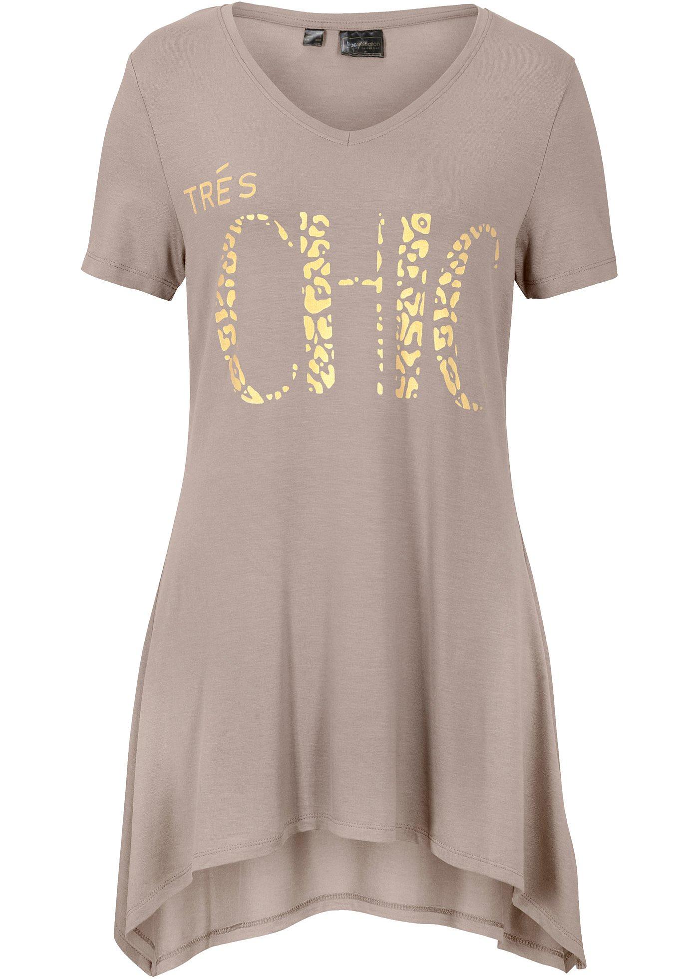 T-shirt à pans avec imprimé feuille métallisée