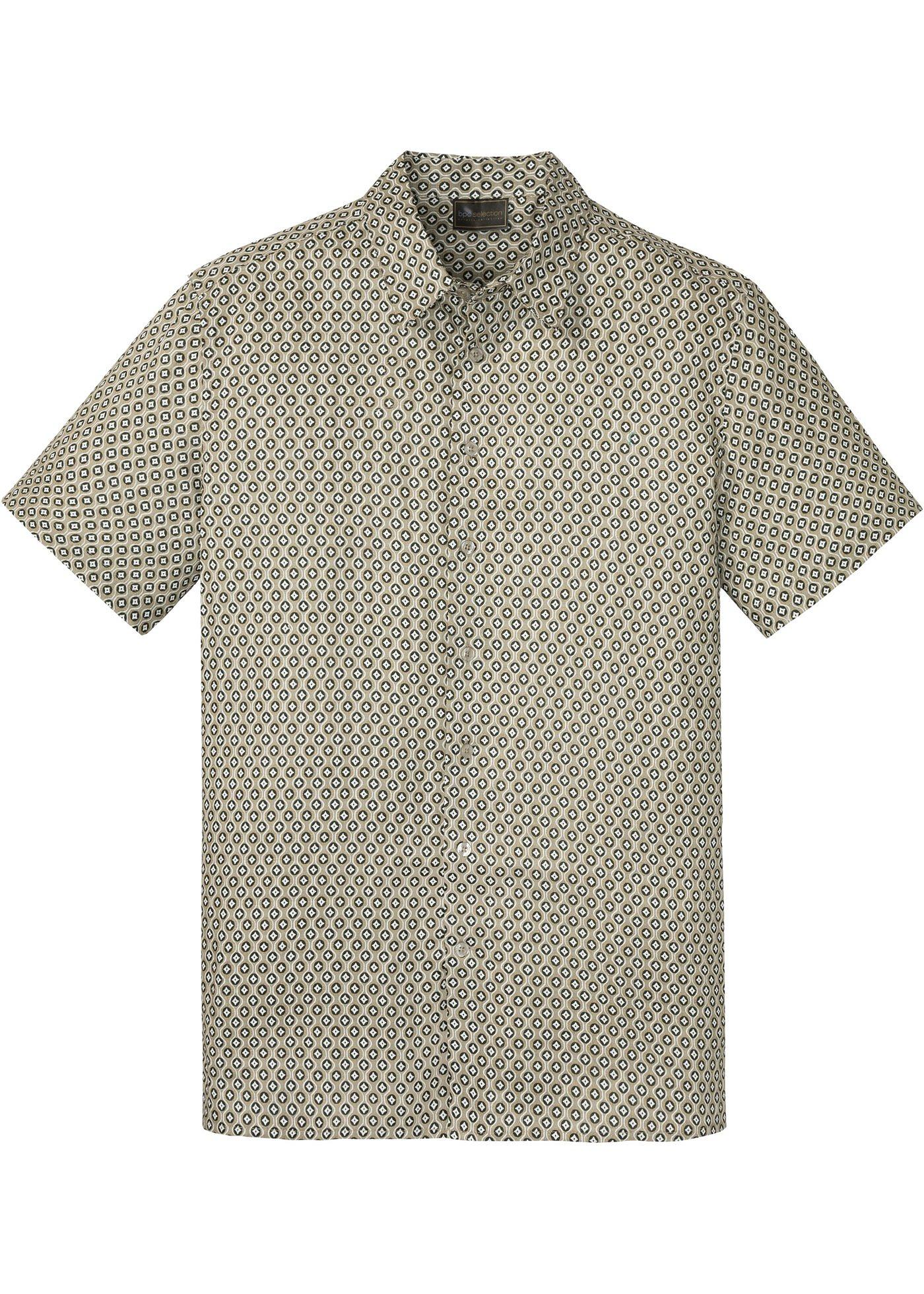 Chemise à manches courtes en lin avec imprimé minimaliste