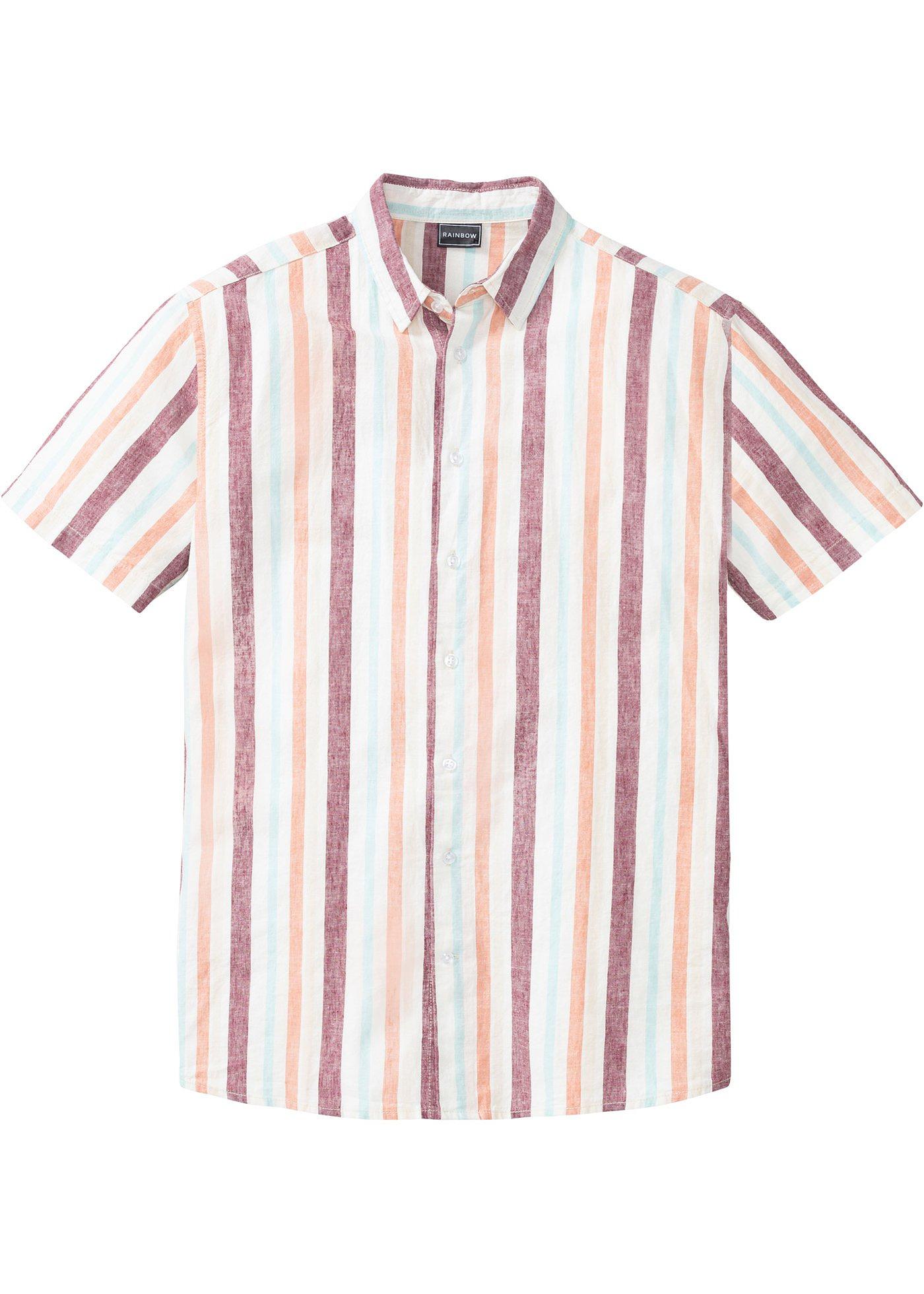 Chemise manches courtes avec teneur en lin, Loose Fit