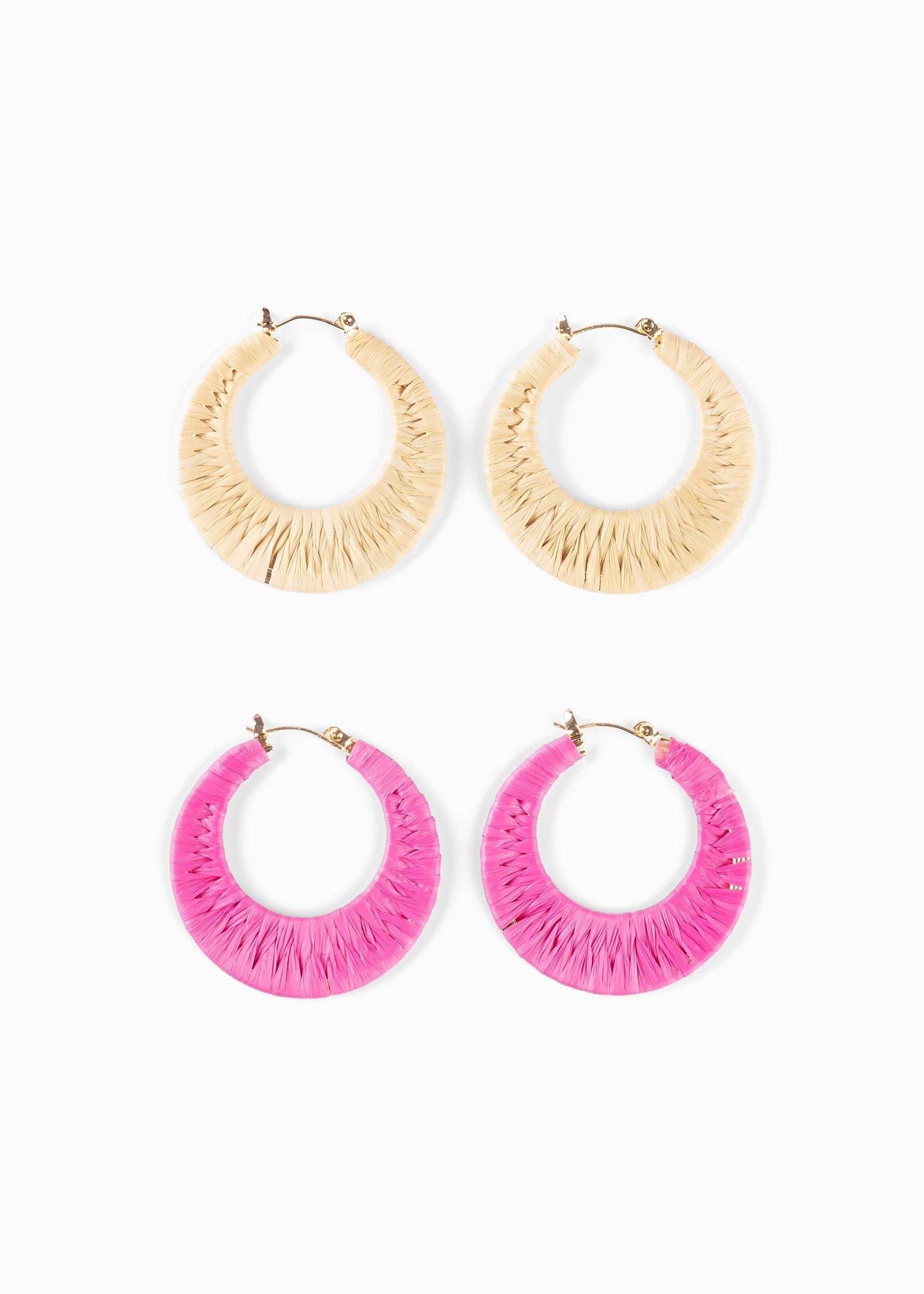 Image de Créoles en paille (Lot de 2 paires)