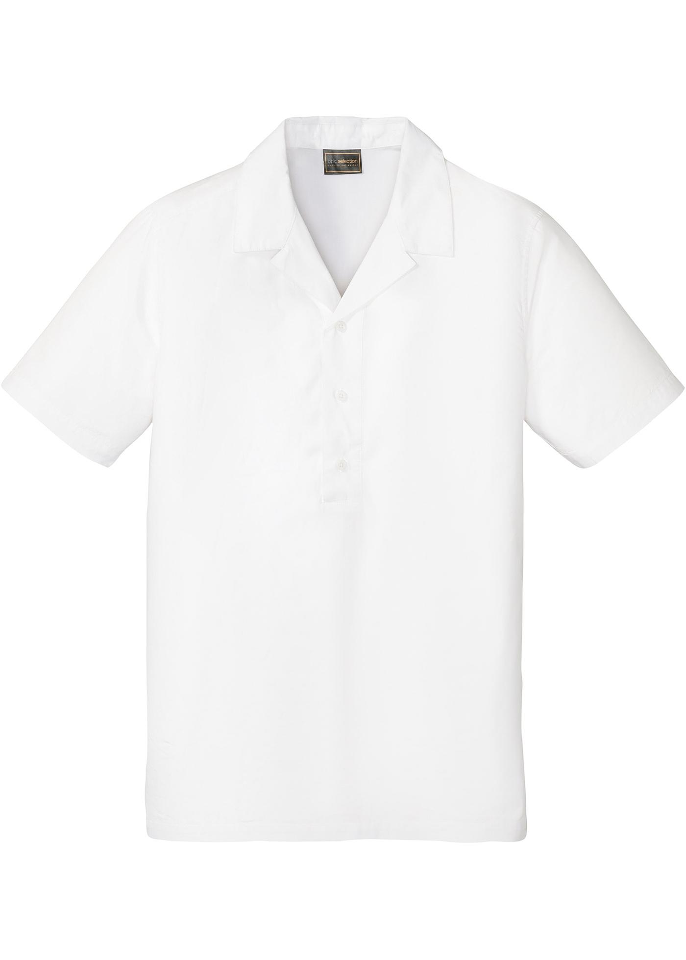 Chemise manches courtes avec demi patte de boutonnage