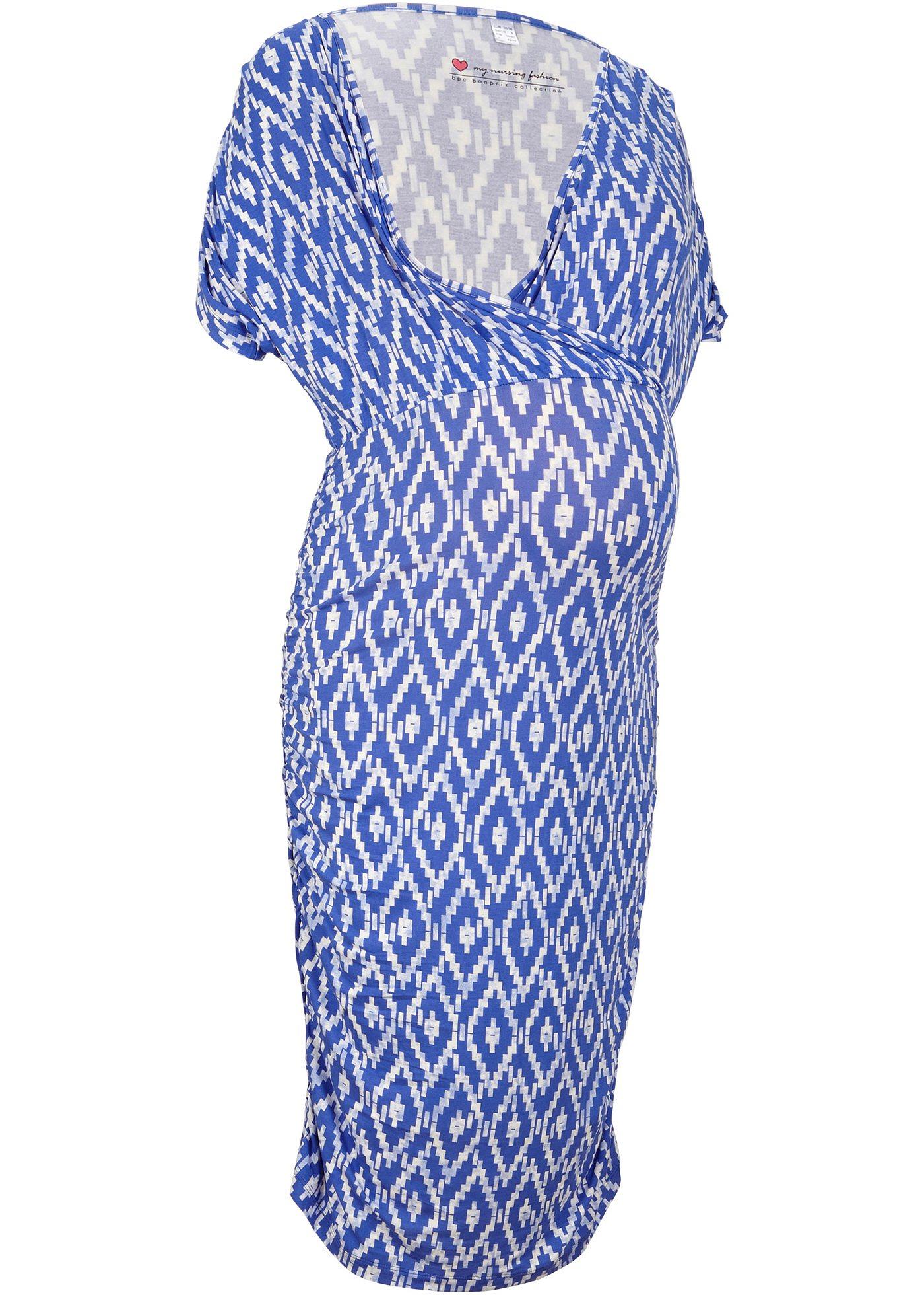 Robe de grossesse avec fonction allaitement à fronces