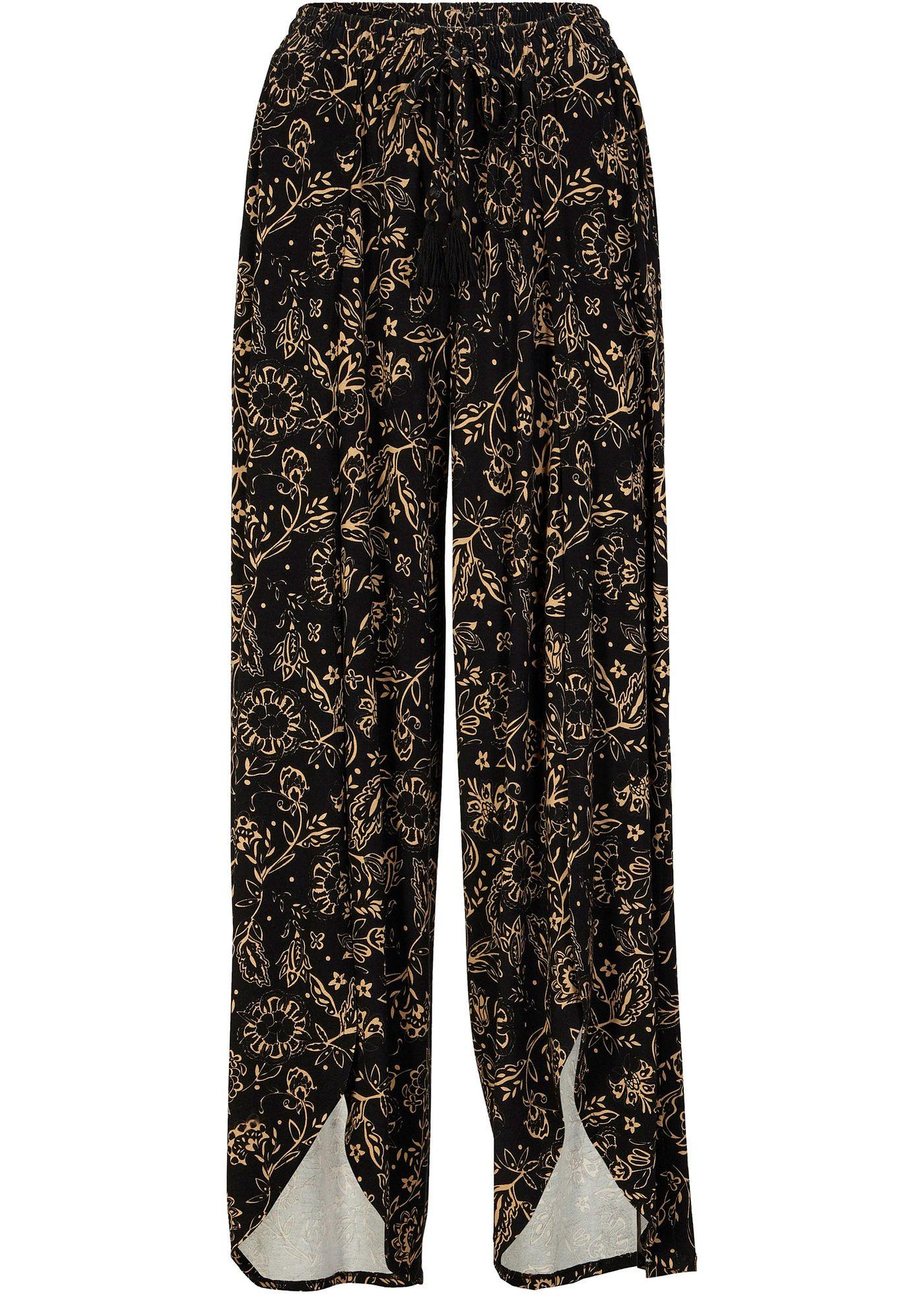 Pantalon en jersey avec élastique coulissant, jambes larges