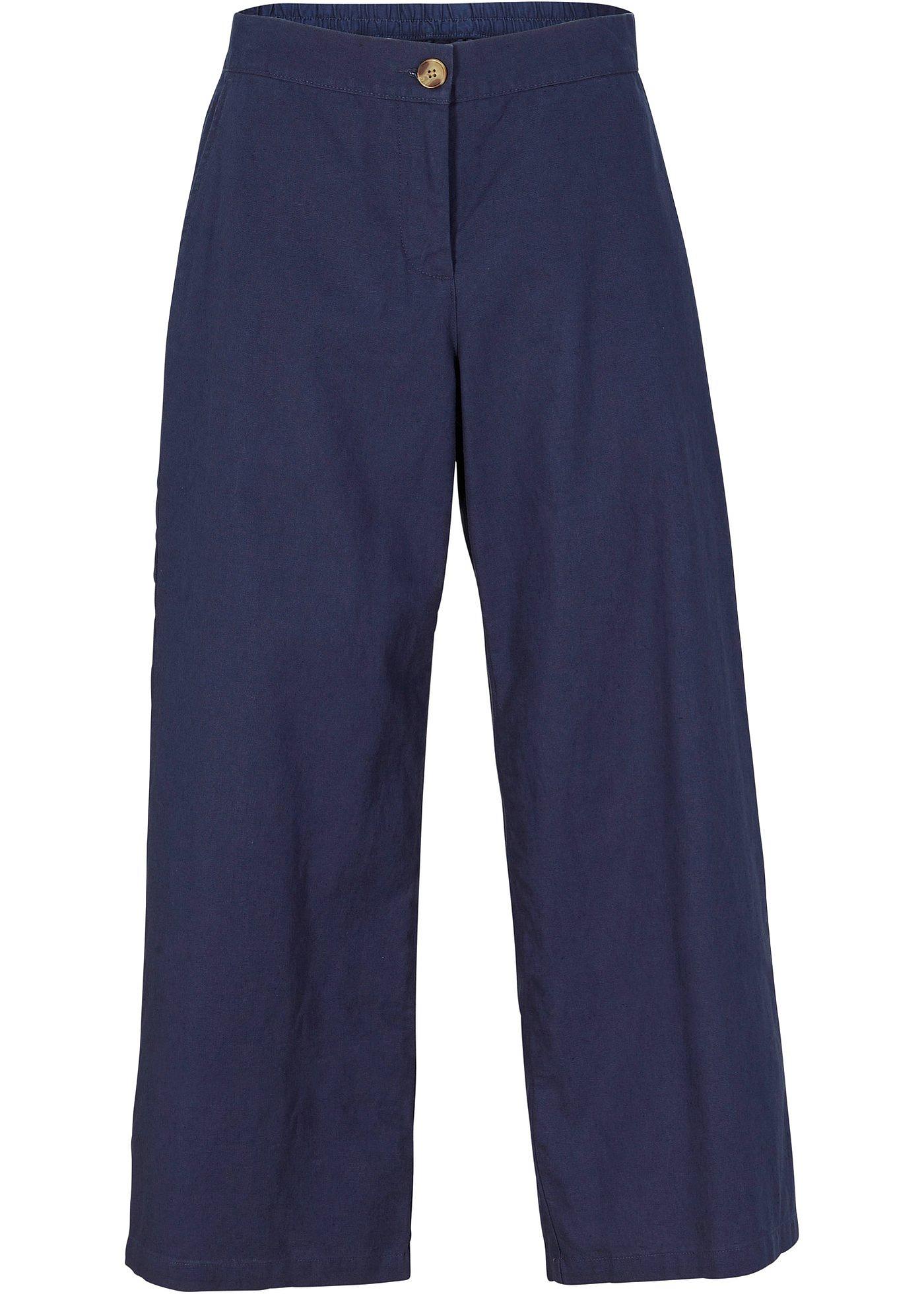 Jupe-culotte en lin majoritaire avec taille confortable