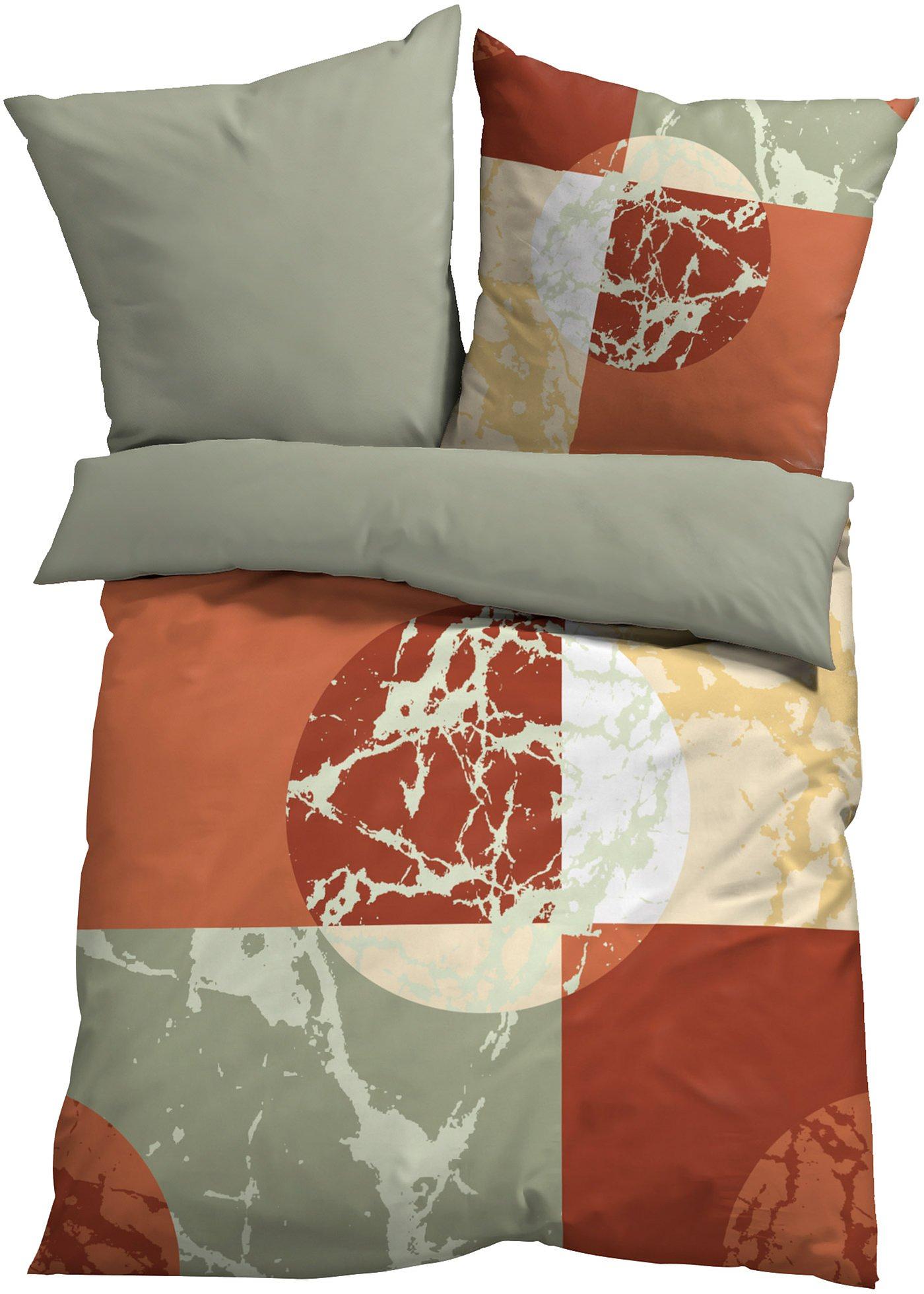 Parure de lit réversible avec motif marbré