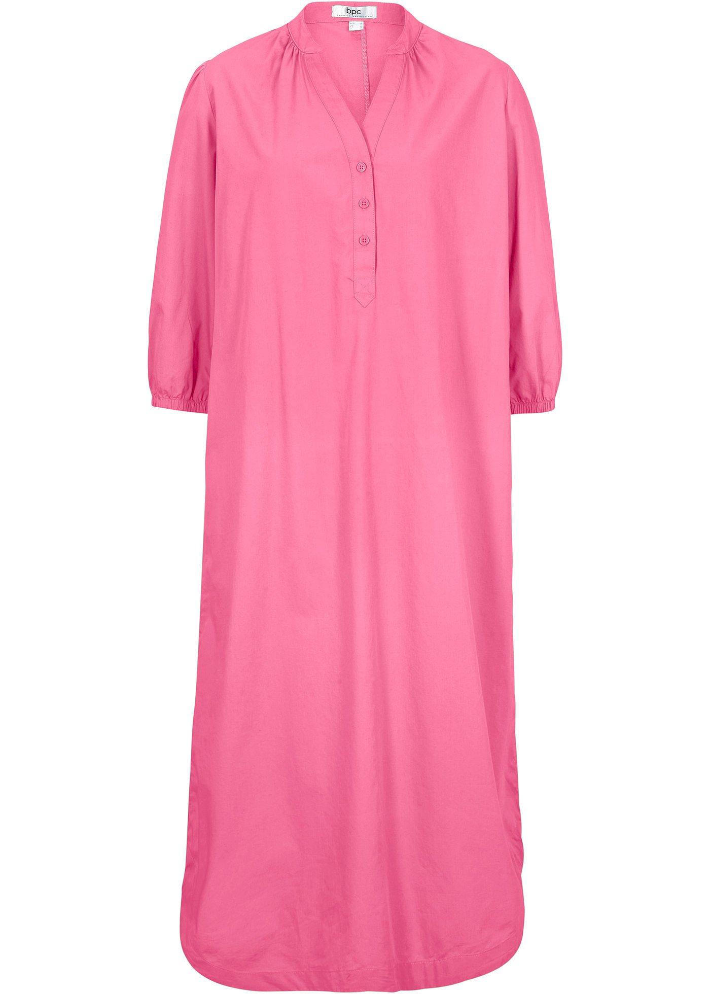 Robe-chemise mi-longue en popeline